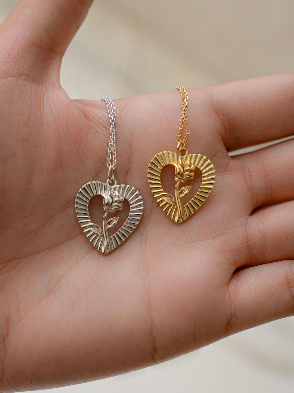 Heart Pendant Necklace by Sami Jewels, Rose Necklace, Heart Necklace, Statement Necklace, Charm Necklace, Vintage Necklace, Heart Medallion