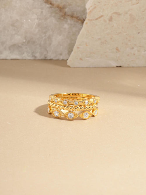 3 Ring Set by Sami Jewels, Stackable Rings, Diamond Rings, Dainty Ring, Minimalist Jewelry, Jewelry Set, Vintage Ring, Eternity Ring