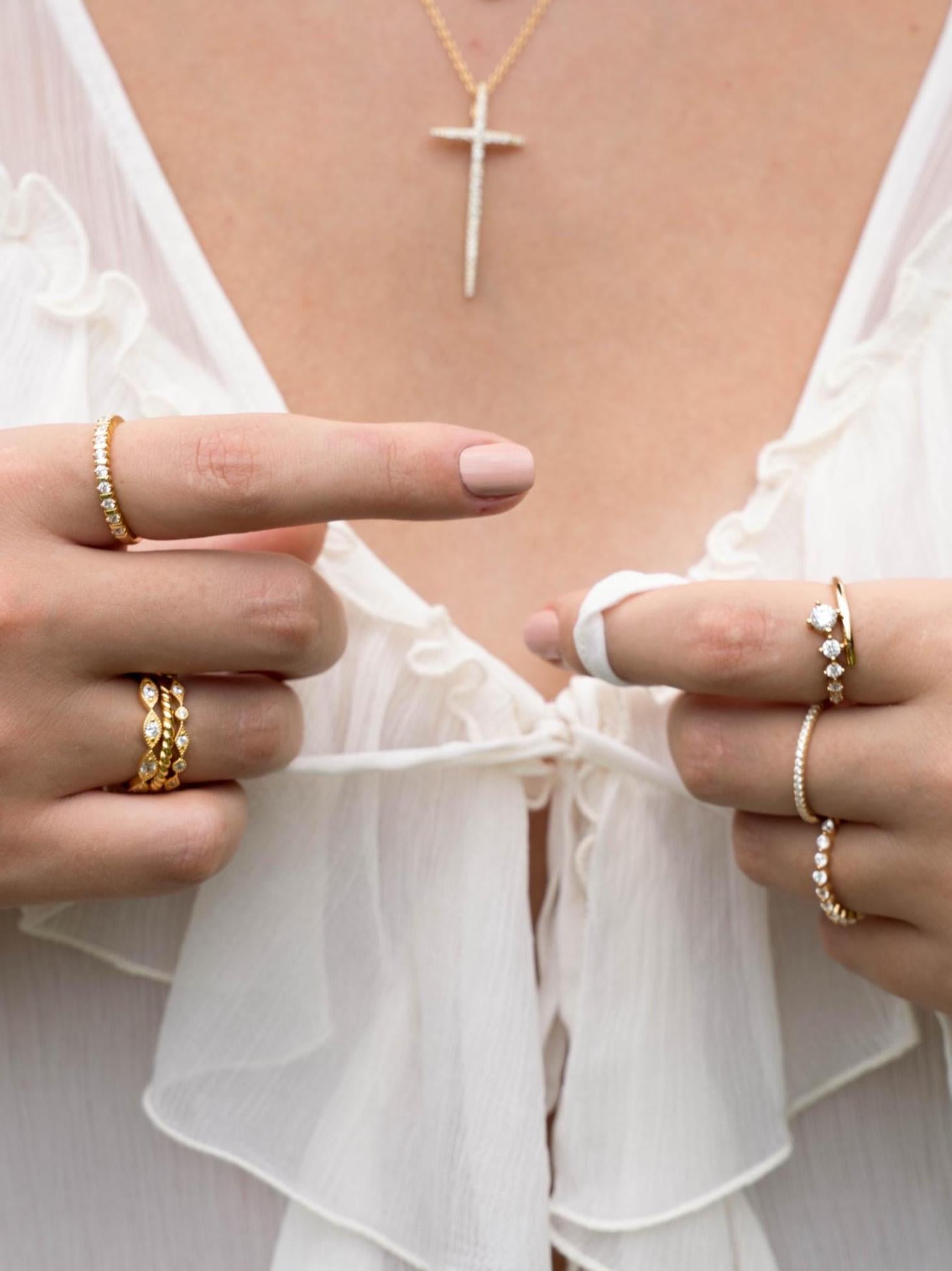 3 Ring Set by Sami Jewels, Stackable Rings, Diamond Rings, Dainty Ring, Minimalist Jewelry, Jewelry Set, Vintage Ring, Eternity Ring