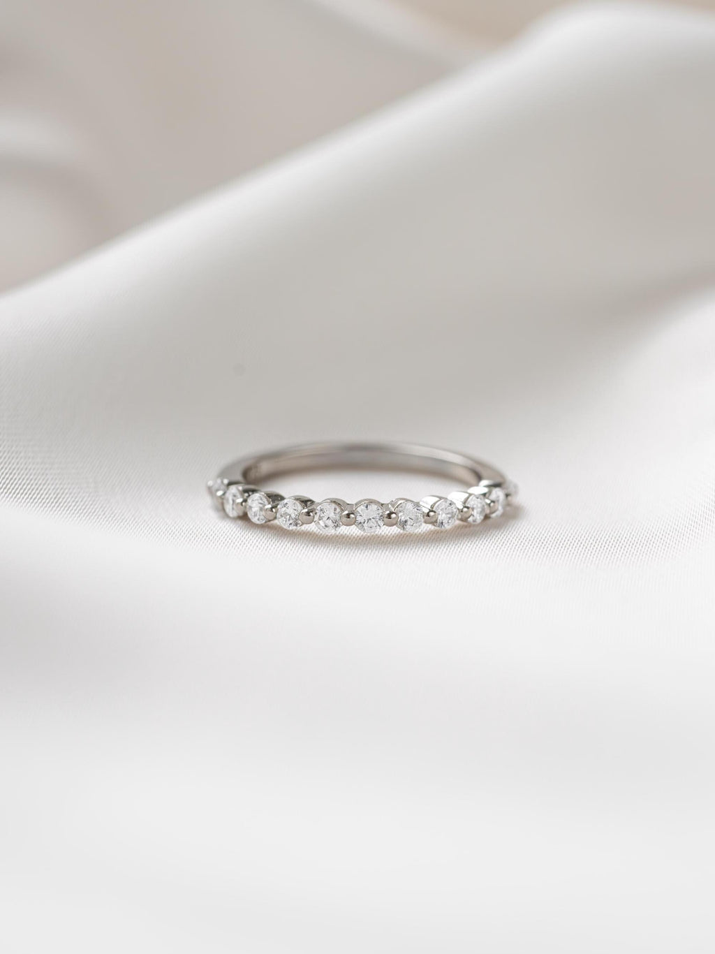 Dainty Diamond Ring by Sami Jewels, Half Eternity Ring, Stackable Rings, Minimalist Jewelry, Promise Ring, Wedding Band, Pinky Ring