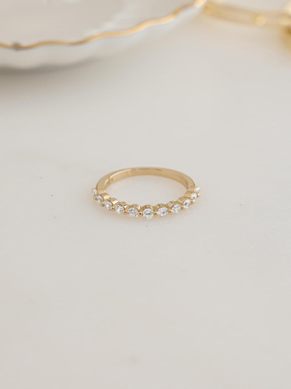 Dainty Diamond Ring by Sami Jewels, Half Eternity Ring, Stackable Rings, Minimalist Jewelry, Promise Ring, Wedding Band, Pinky Ring