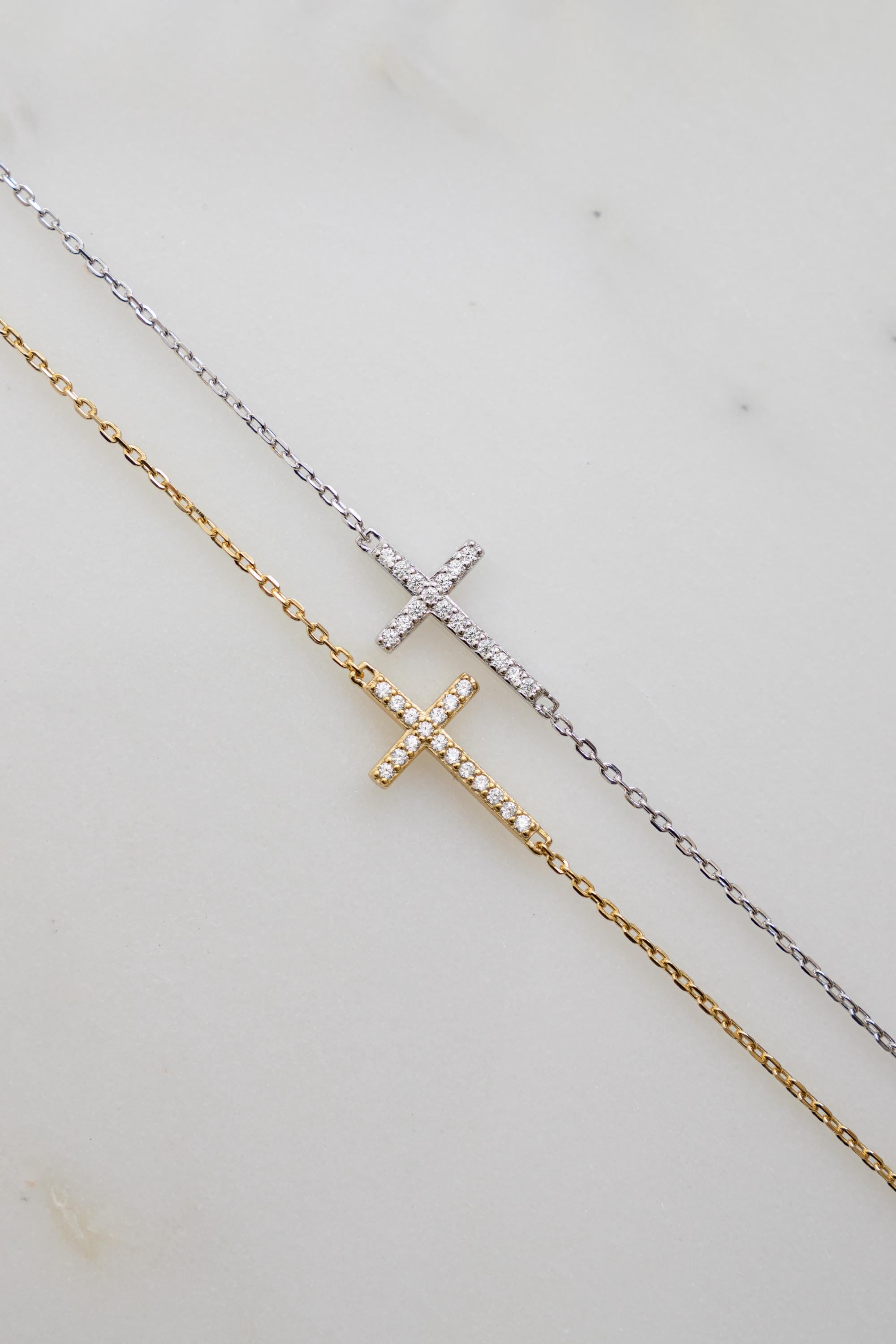 Cross Bracelet by Sami Jewels, Chain Bracelet, Charm Bracelet, Diamond Bracelet, Adjustable Bracelet, Dainty Bracelet, Religious Jewelry