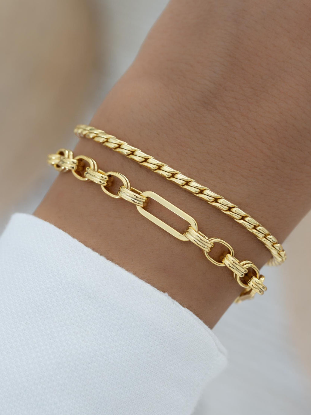 Vintage Chunky Gold Link Bracelet, Chain Bracelet, Adjustable Bracelet, Vintage Bracelet, Link Bracelet, Gold Bracelet