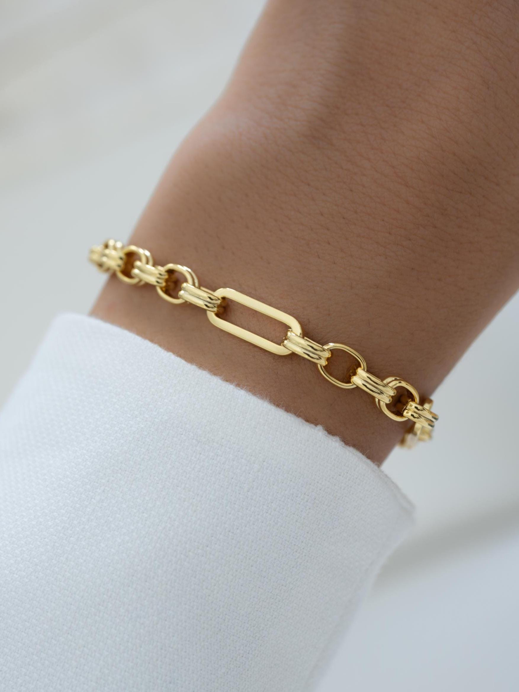 Vintage Chunky Gold Link Bracelet, Chain Bracelet, Adjustable Bracelet, Vintage Bracelet, Link Bracelet, Gold Bracelet