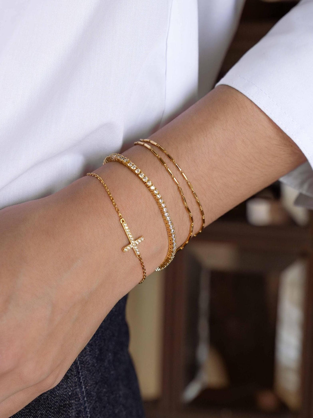 Two Bracelet Set by Sami Jewels, Chain Bracelet, Adjustable Bracelet, Bead Bracelet, Minimalist Jewelry, Bracelet Stack, Jewelry Set