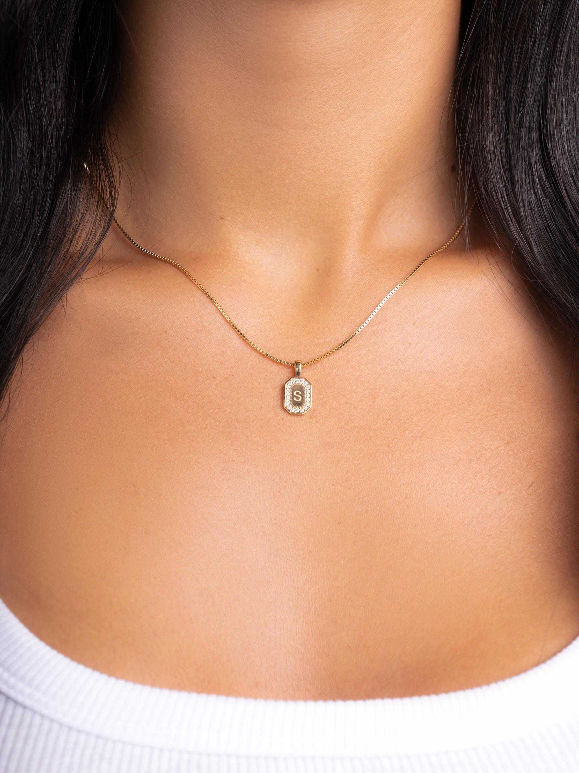 Custom Initial Necklace by Sami Jewels, Diamond Necklace, Pendant Necklace, Letter Necklace, Engraved Necklace, Personalized Jewelry
