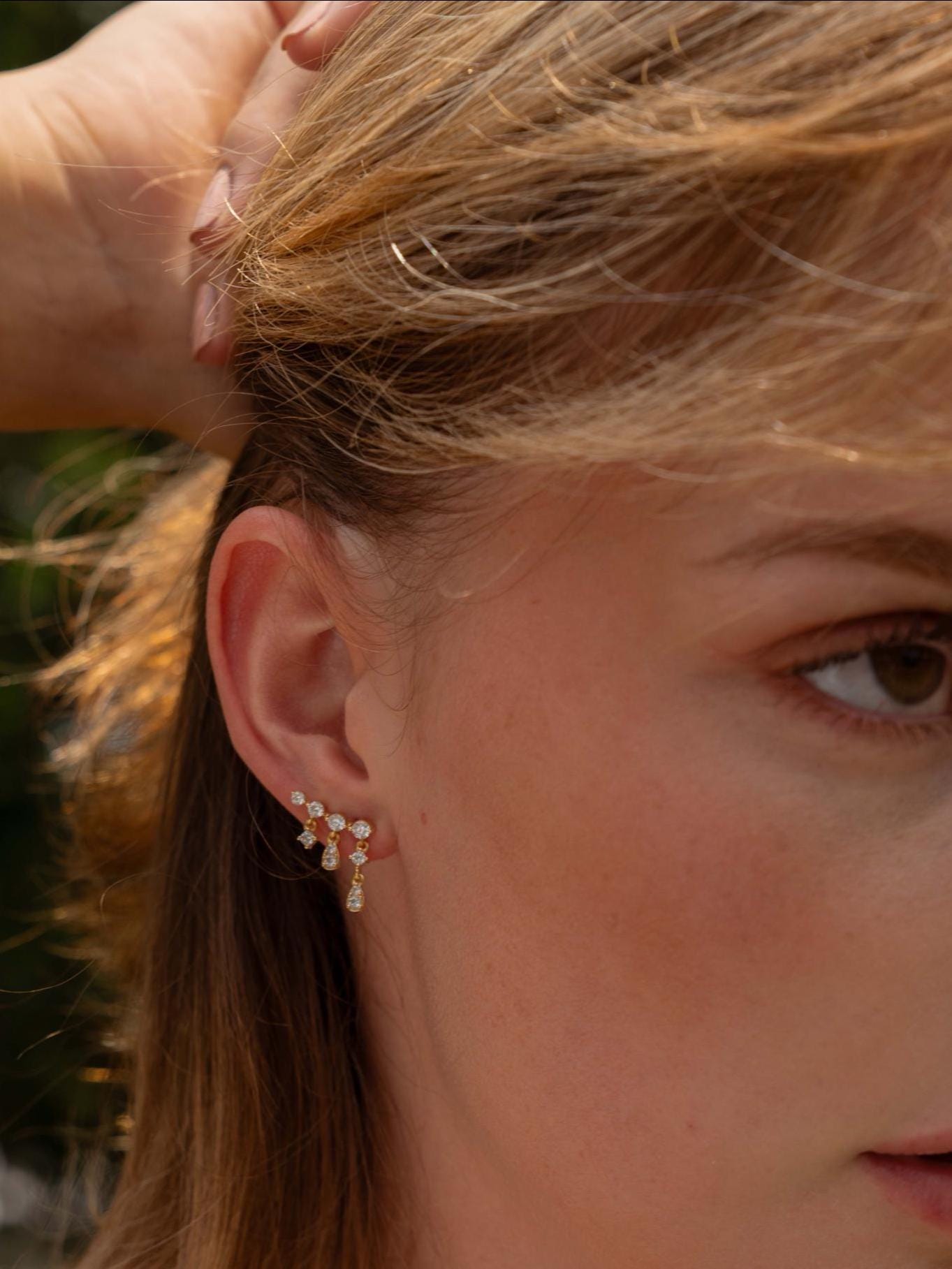 Ear Climber Earrings by Sami Jewels, Dangle Earrings, Dainty Earrings, Ear Crawler, Diamond Earrings, Bridal Jewelry, Trendy Earrings