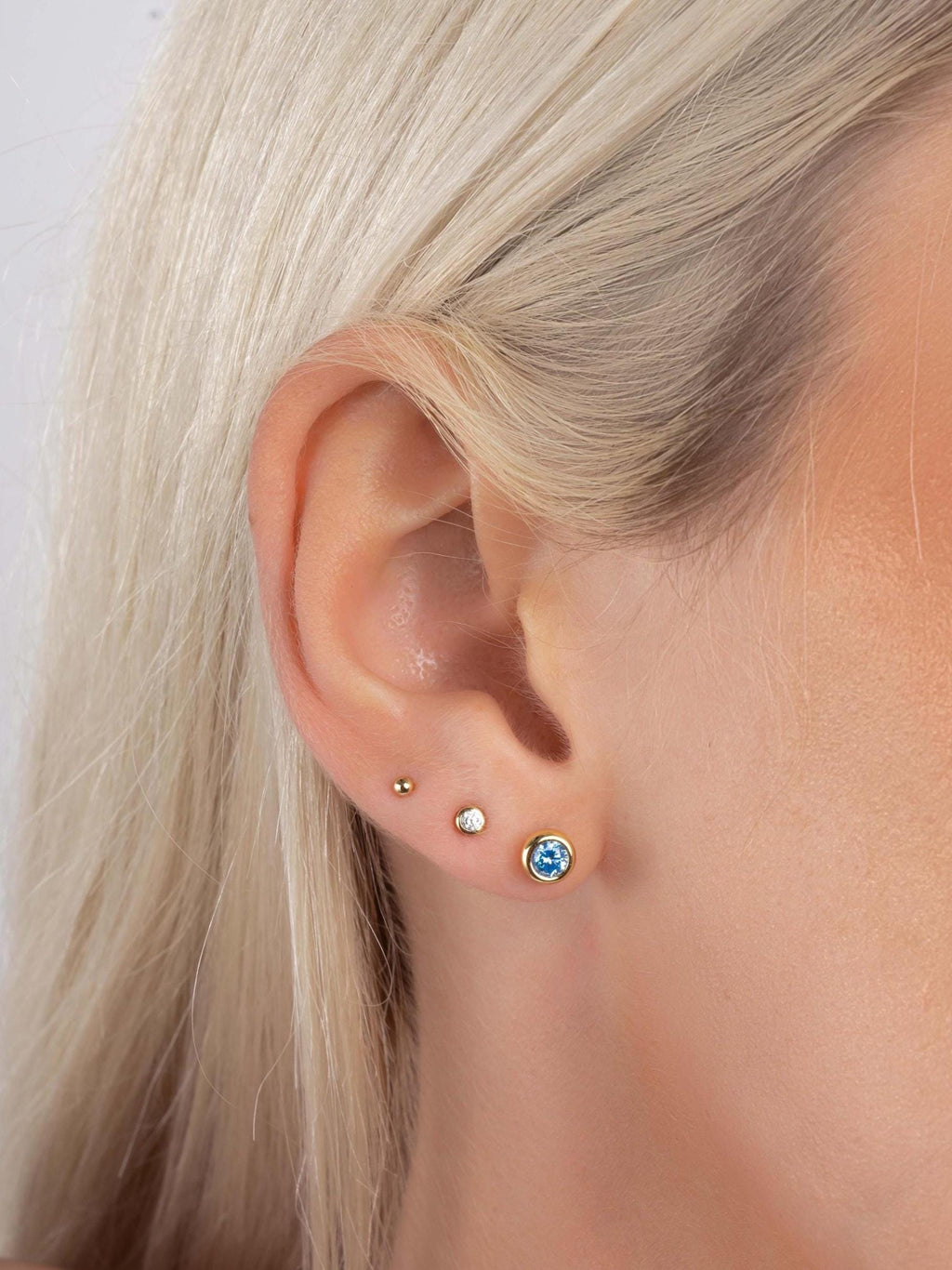 Aquamarine Diamond Bezel Stud Earrings, Aquamarine Earrings, Blue Earrings, Stud Earrings, Small Earrings, Dainty Studs, Bridal Jewelry