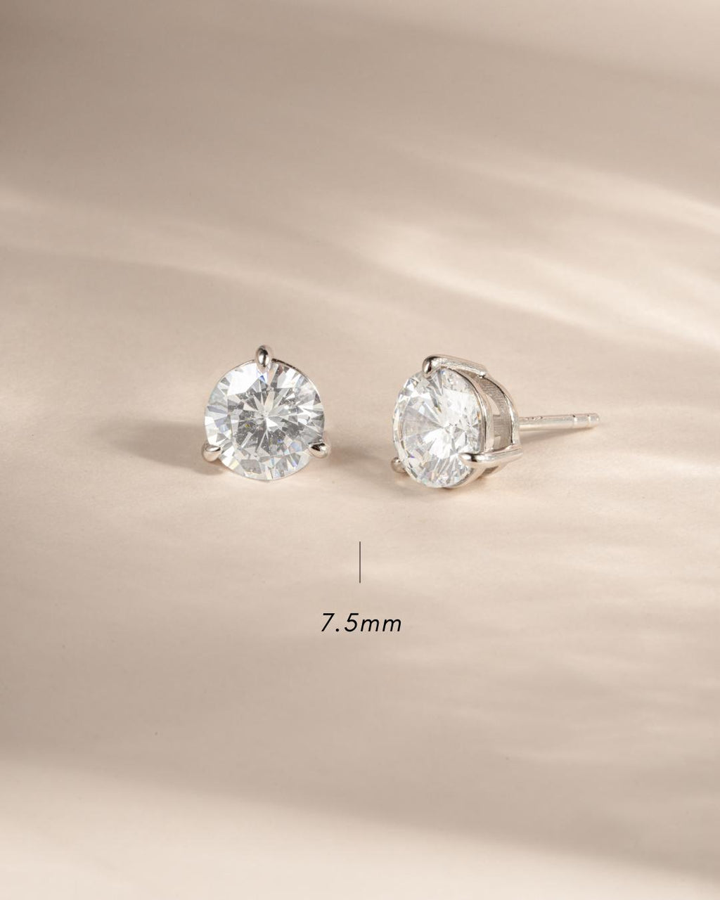 Diamond Stud Earrings Available in 4 Sizes, Dainty Stud Earrings, Round Stud Earrings, Sterling Silver Earrings, Bridal Earrings