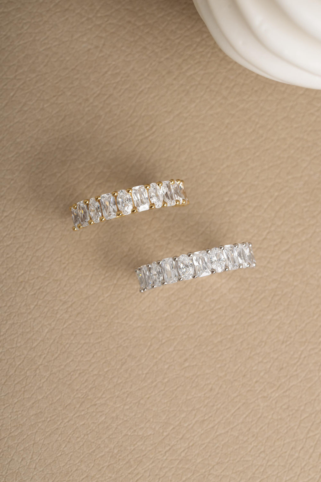 Diamond Ring by Sami Jewels, Cubic Zirconia Wedding Band, Radiant Cut & Oval Cut Stone,