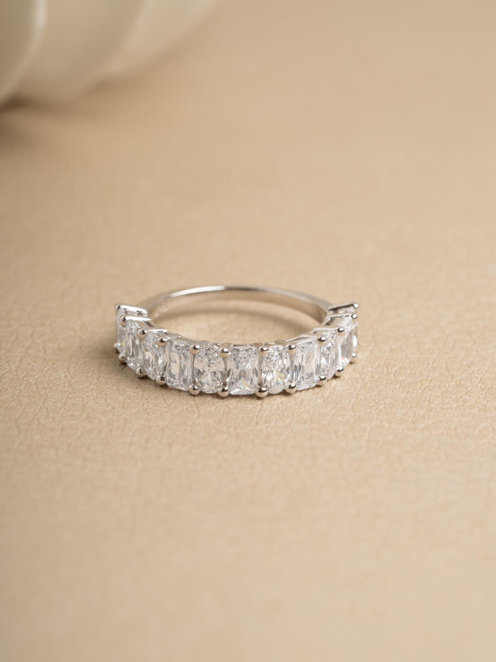 Diamond Ring by Sami Jewels, Cubic Zirconia Wedding Band, Radiant Cut & Oval Cut Stone,