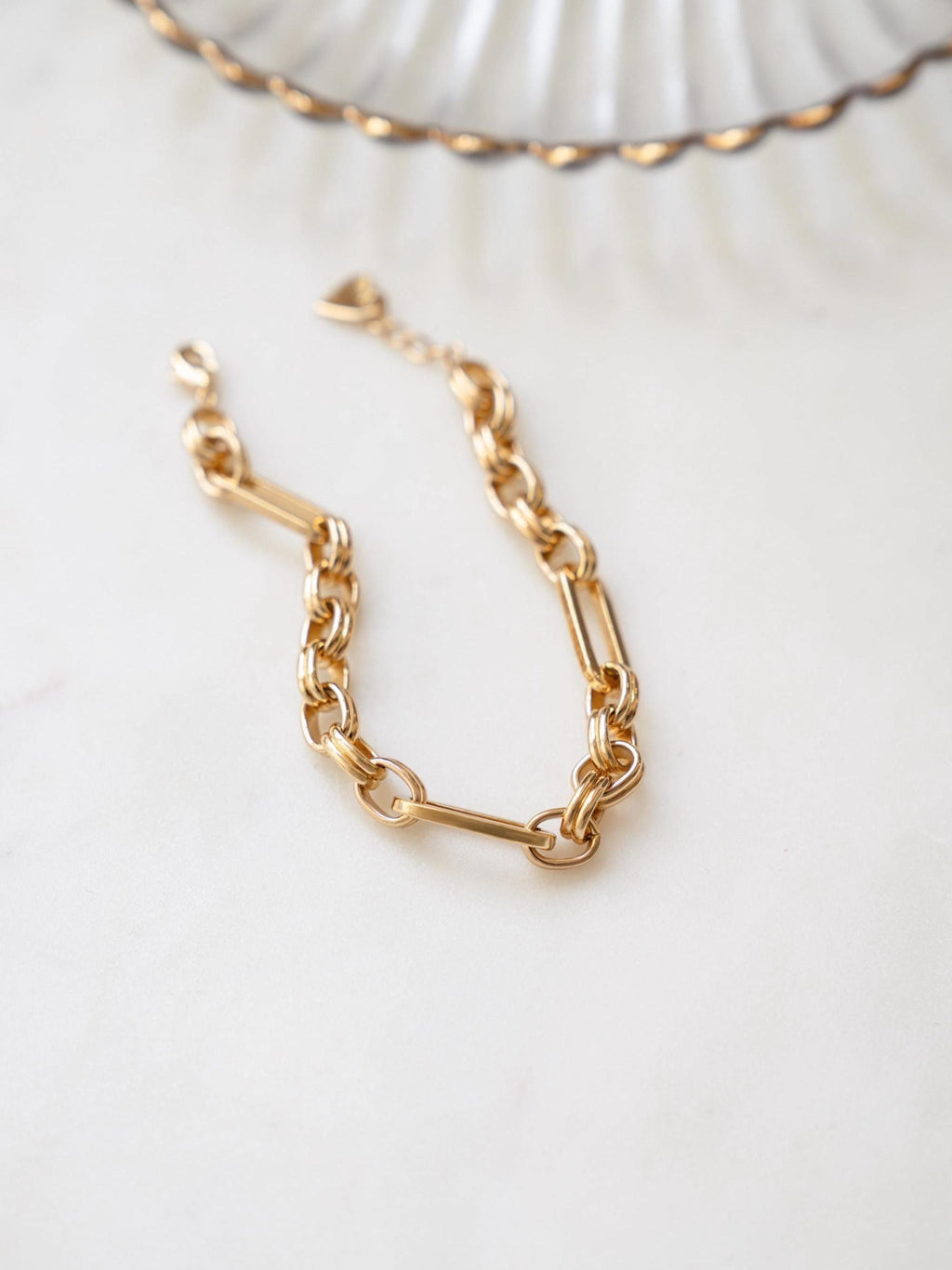 Vintage Chunky Gold Link Bracelet, Chain Bracelet, Adjustable Bracelet, Vintage Bracelet, Link Bracelet, Gold Bracelet