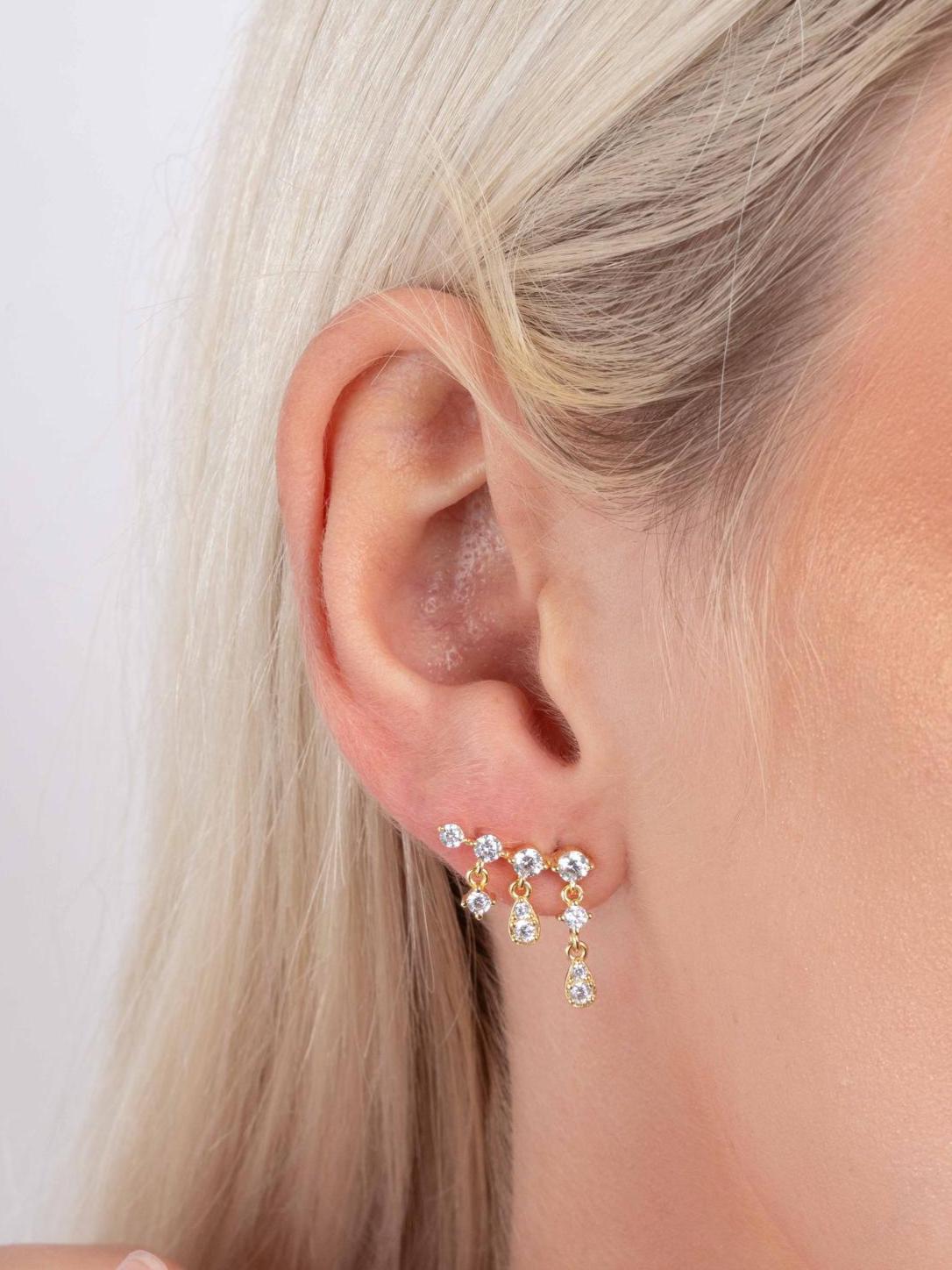 Ear Climber Earrings by Sami Jewels, Dangle Earrings, Dainty Earrings, Ear Crawler, Diamond Earrings, Bridal Jewelry, Trendy Earrings