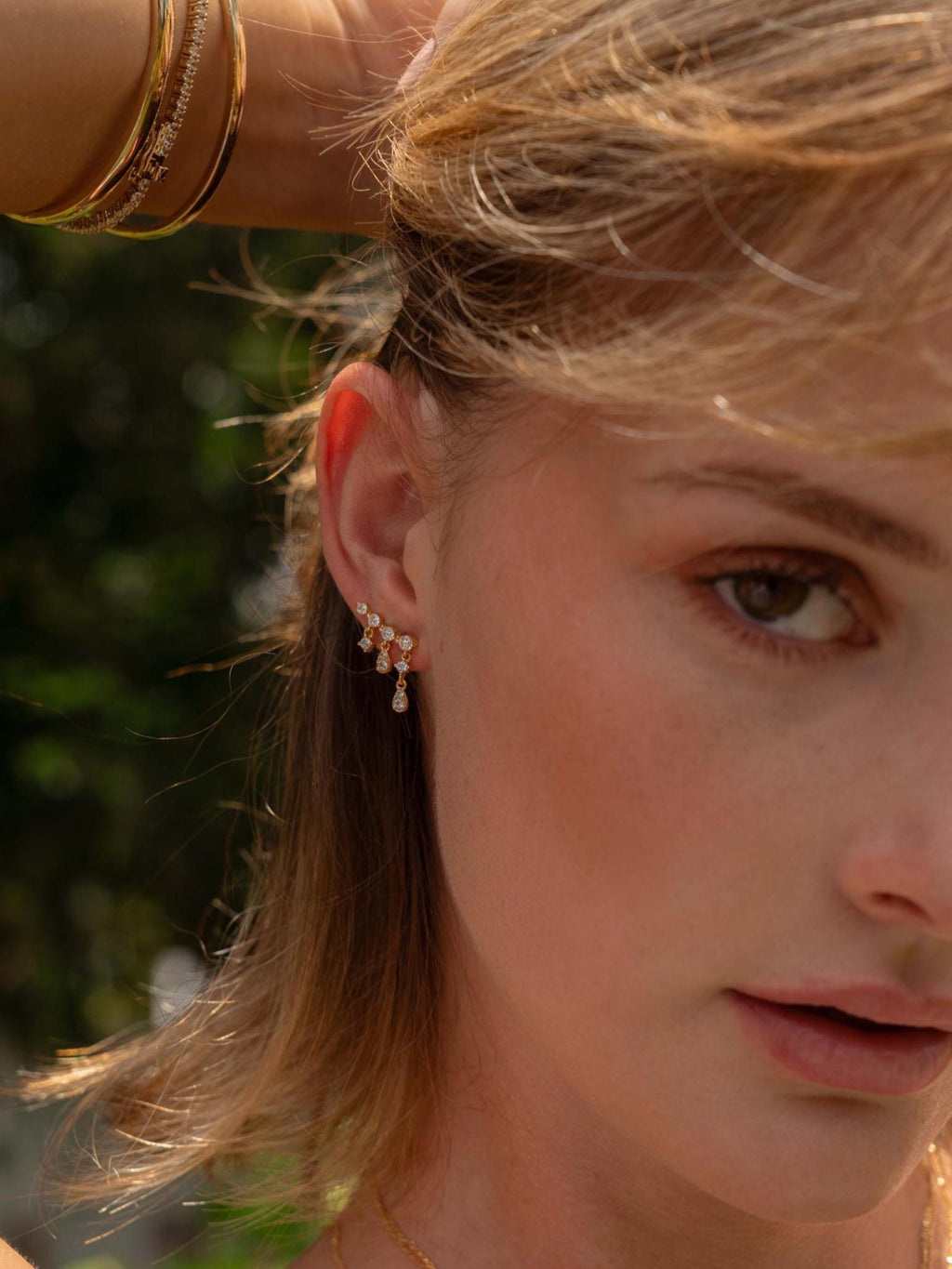 Ear Climber Earrings by Sami Jewels, Dangle Earrings, Dainty Earrings, Ear Crawler, Diamond Earrings, Bridal Jewelry, Trendy Earrings