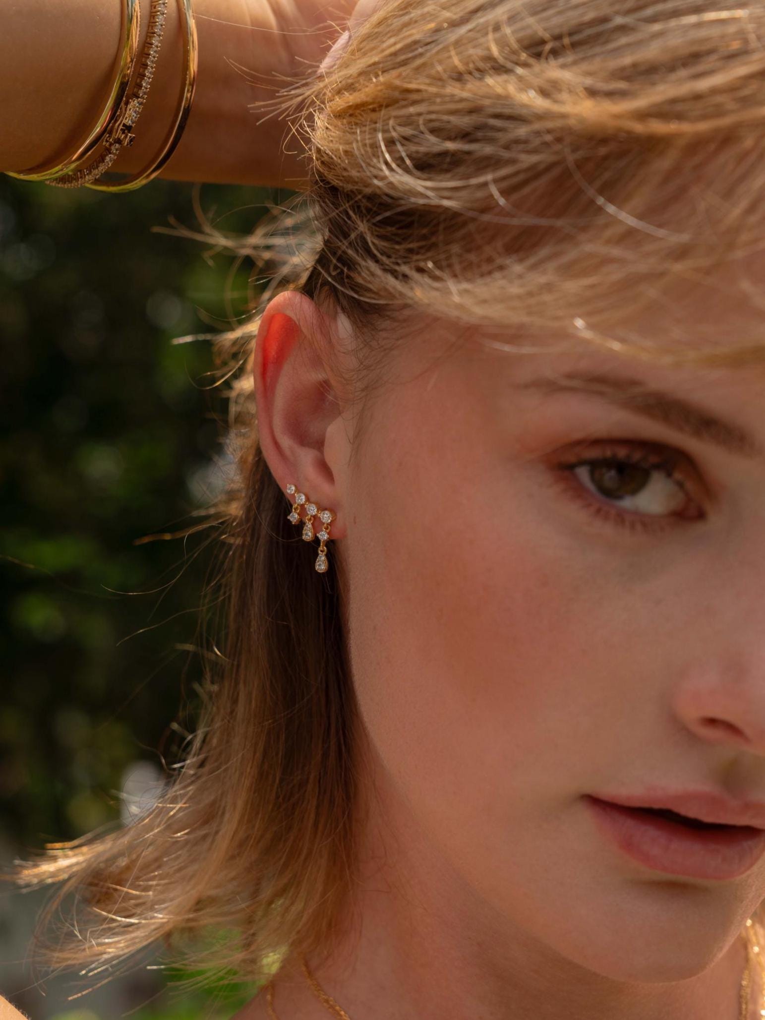 Ear Climber Earrings by Sami Jewels, Dangle Earrings, Dainty Earrings, Ear Crawler, Diamond Earrings, Bridal Jewelry, Trendy Earrings