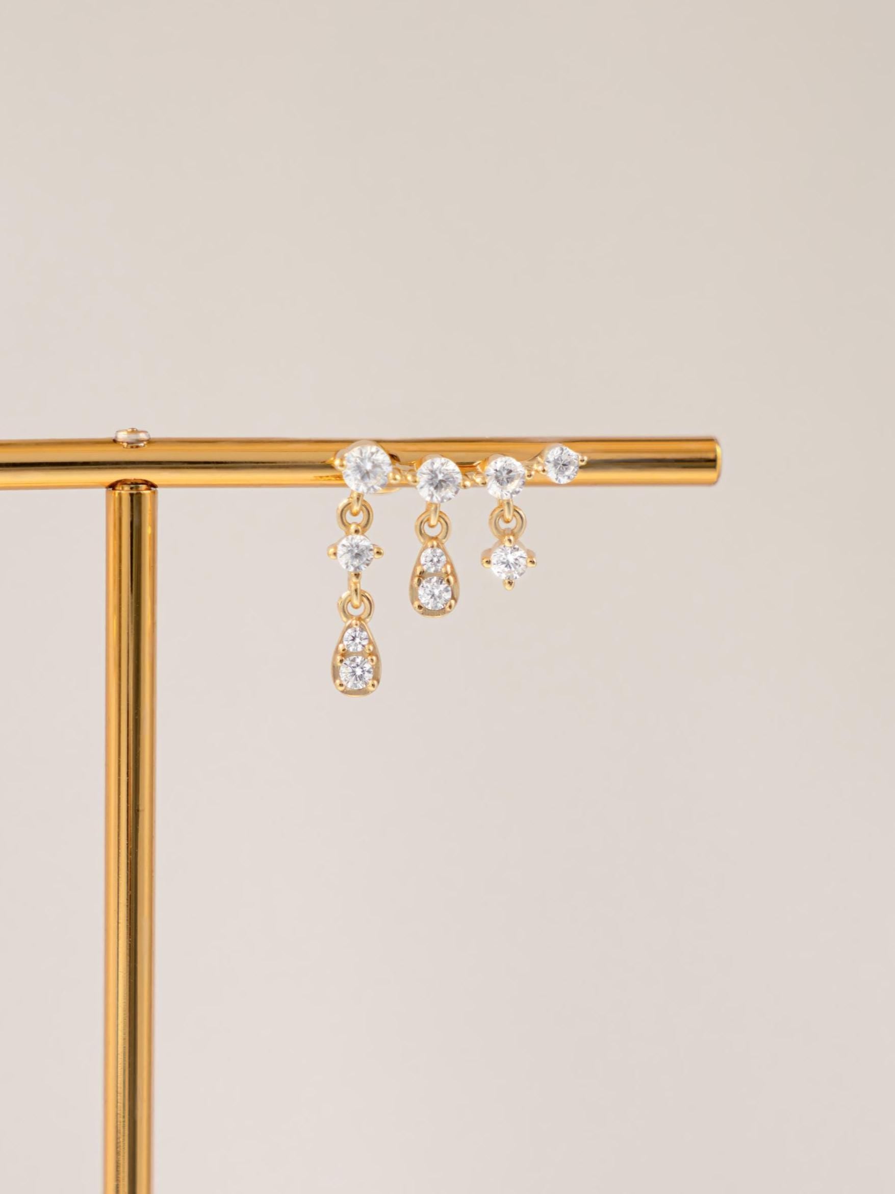 Ear Climber Earrings by Sami Jewels, Dangle Earrings, Dainty Earrings, Ear Crawler, Diamond Earrings, Bridal Jewelry, Trendy Earrings