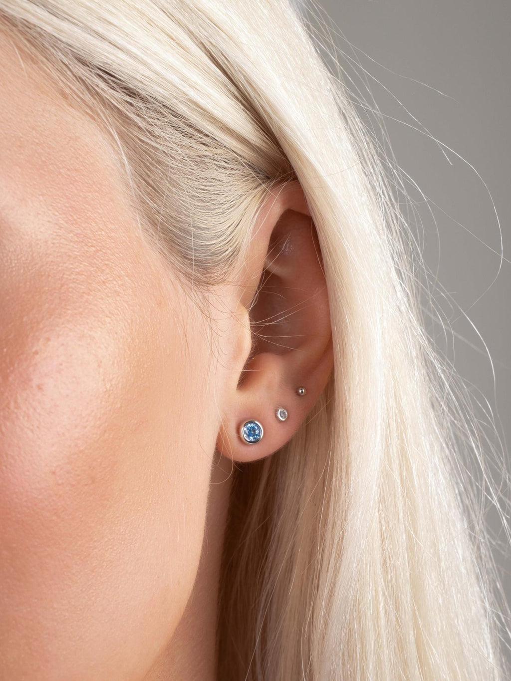 Aquamarine Diamond Bezel Stud Earrings, Aquamarine Earrings, Blue Earrings, Stud Earrings, Small Earrings, Dainty Studs, Bridal Jewelry