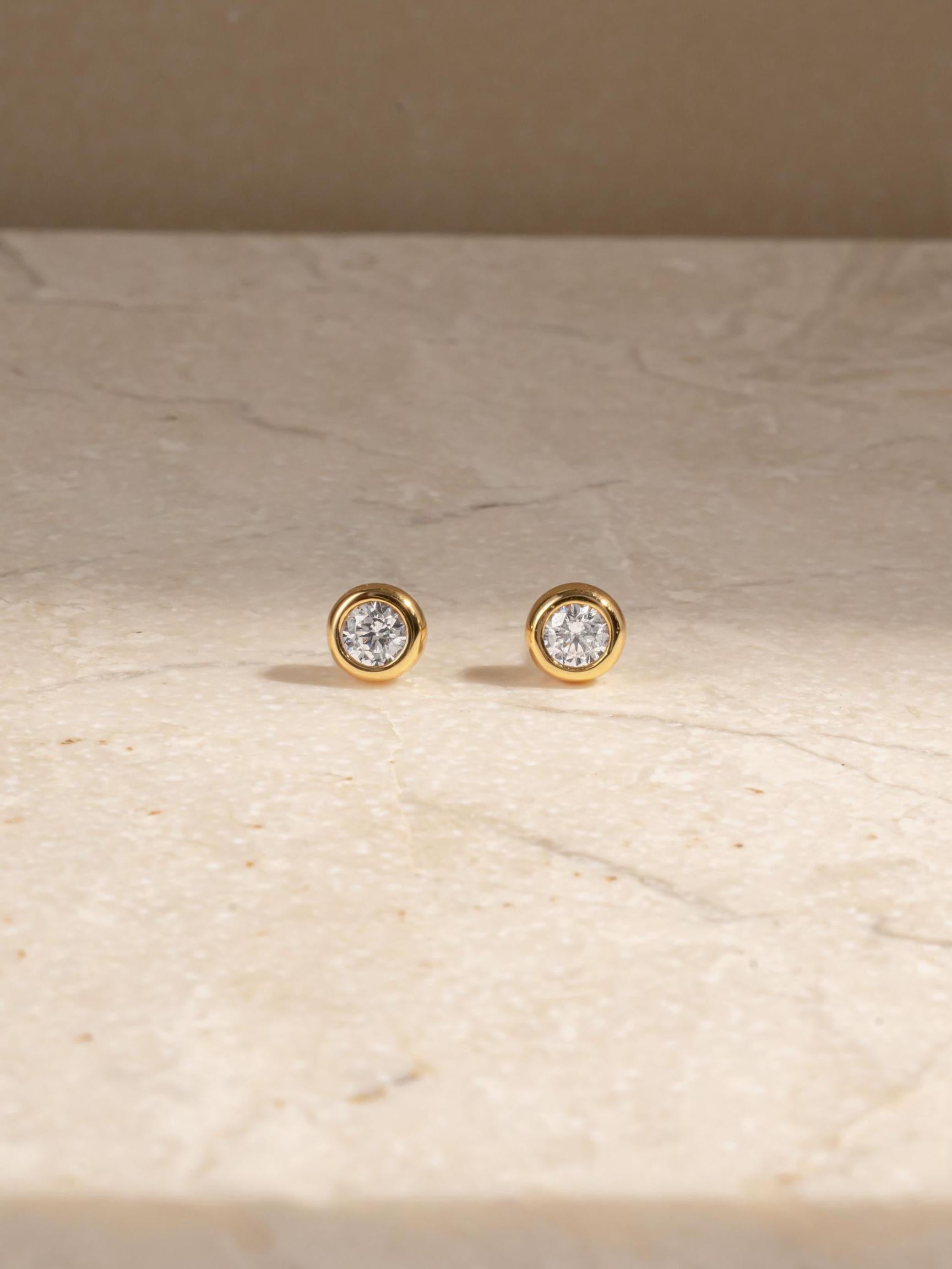 Bezel Studs by Sami Jewels, Diamond Earrings, Stud Earrings, Small Earrings, Dainty Earrings, Tiny Earrings, Bridal Jewelry, Gift for Her