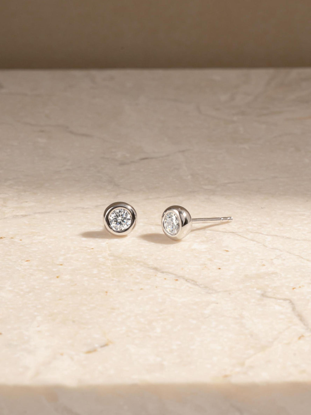 Bezel Studs by Sami Jewels, Diamond Earrings, Stud Earrings, Small Earrings, Dainty Earrings, Tiny Earrings, Bridal Jewelry, Gift for Her