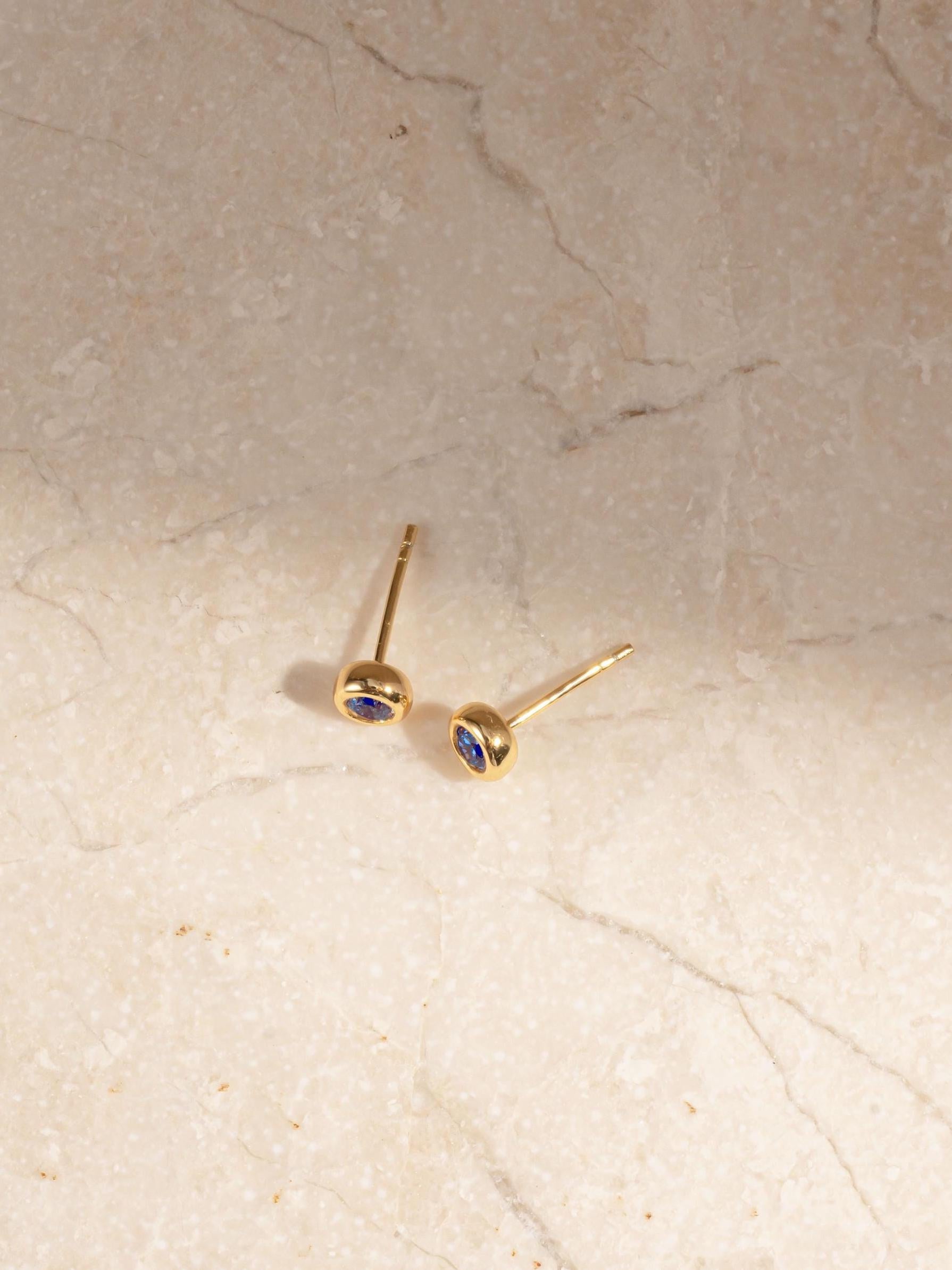 Aquamarine Diamond Bezel Stud Earrings, Aquamarine Earrings, Blue Earrings, Stud Earrings, Small Earrings, Dainty Studs, Bridal Jewelry