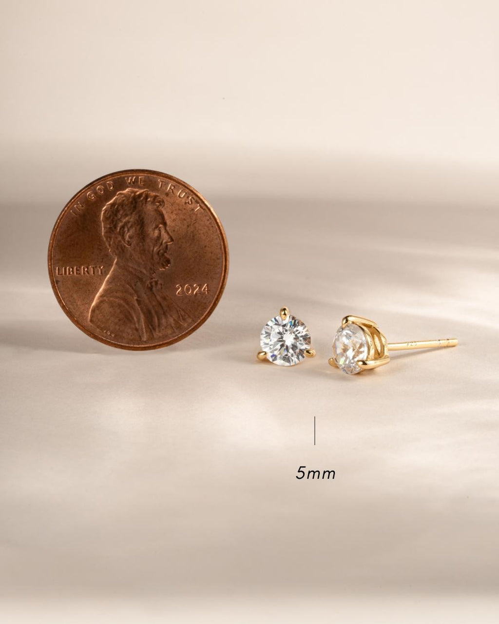 Diamond Stud Earrings Available in 4 Sizes, Dainty Stud Earrings, Round Stud Earrings, Sterling Silver Earrings, Bridal Earrings