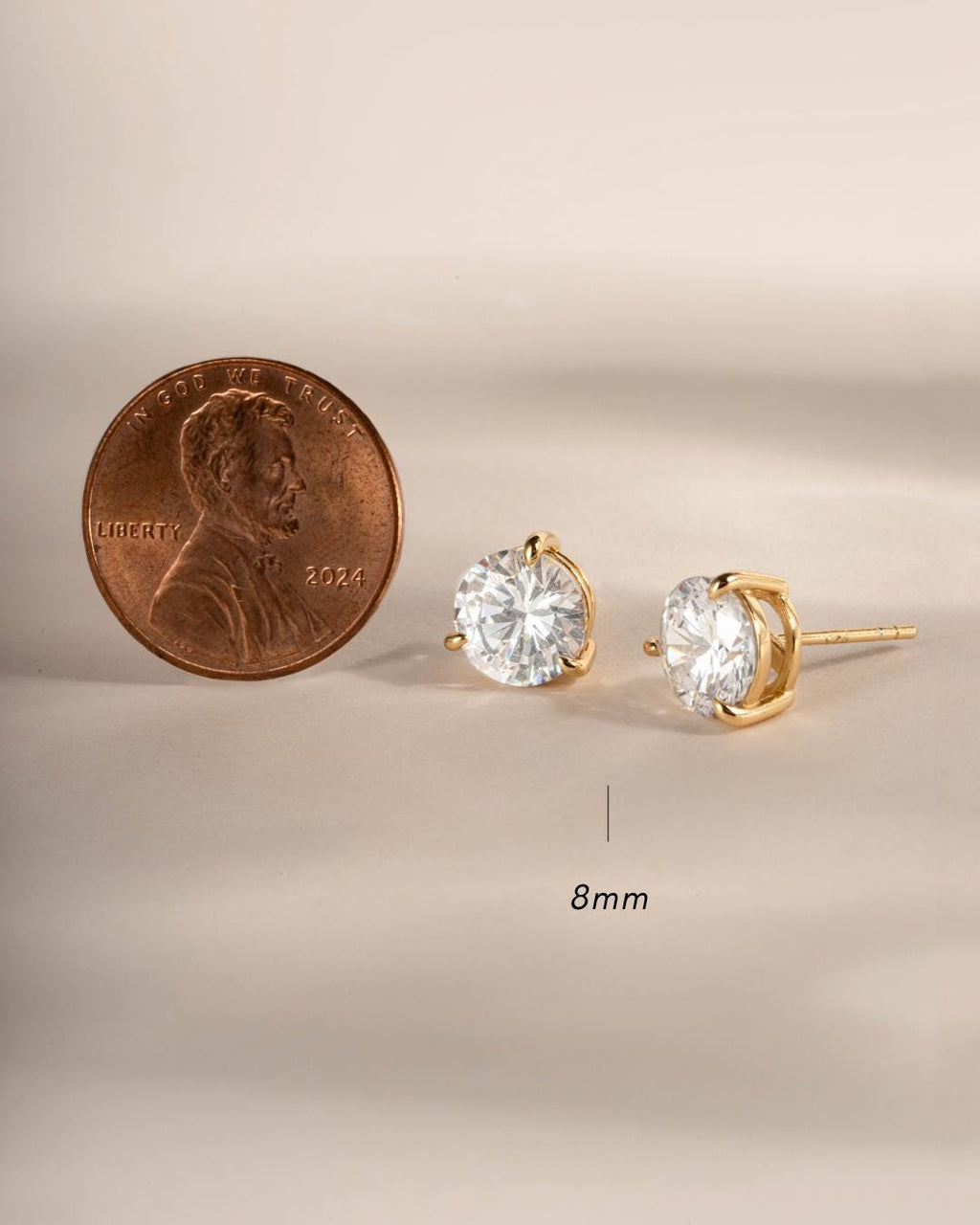 Diamond Stud Earrings Available in 4 Sizes, Dainty Stud Earrings, Round Stud Earrings, Sterling Silver Earrings, Bridal Earrings