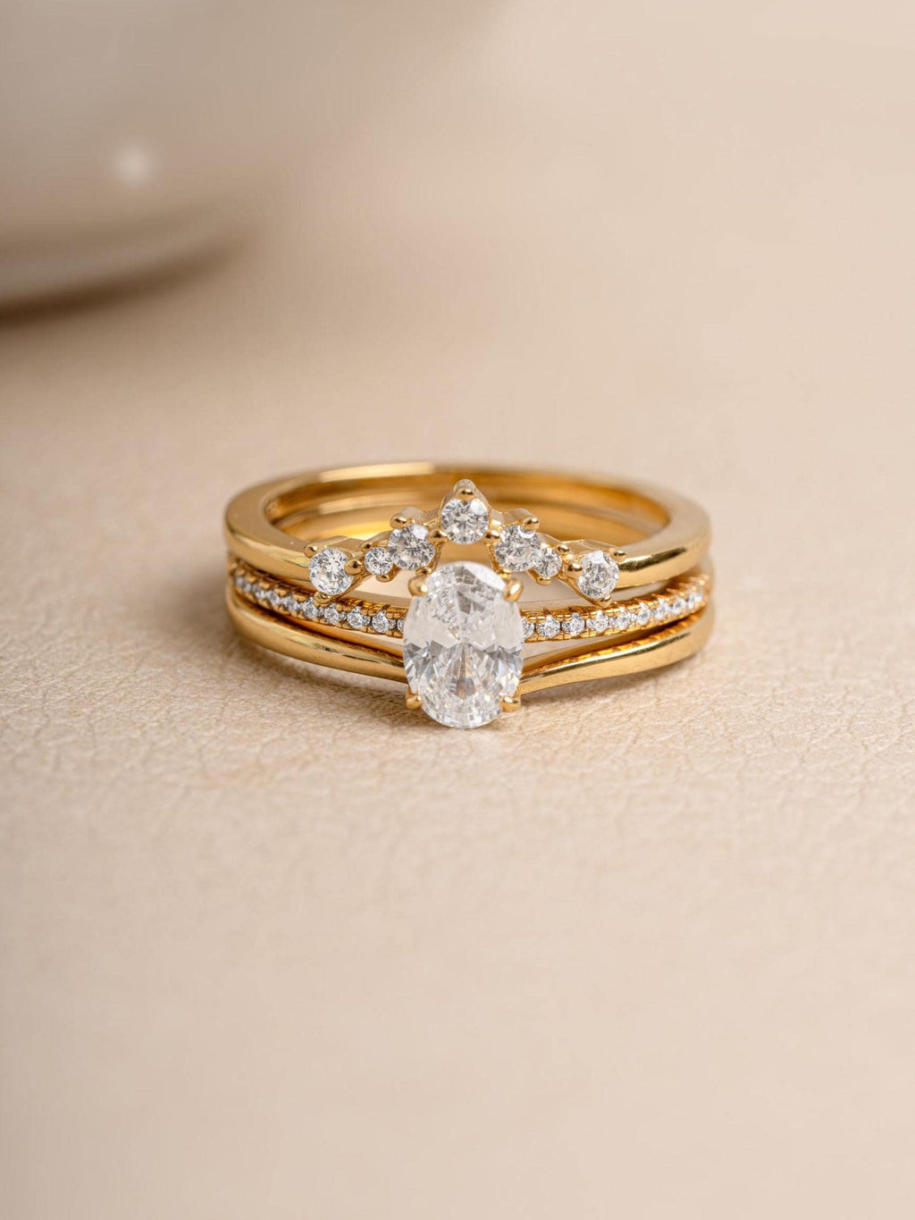 Oval Engagement Ring Set by Sami Jewels, Promise Ring Set, Engagement Ring Set, Bridal Jewelry, Stackable Rings, Diamond Rings, Ring Set