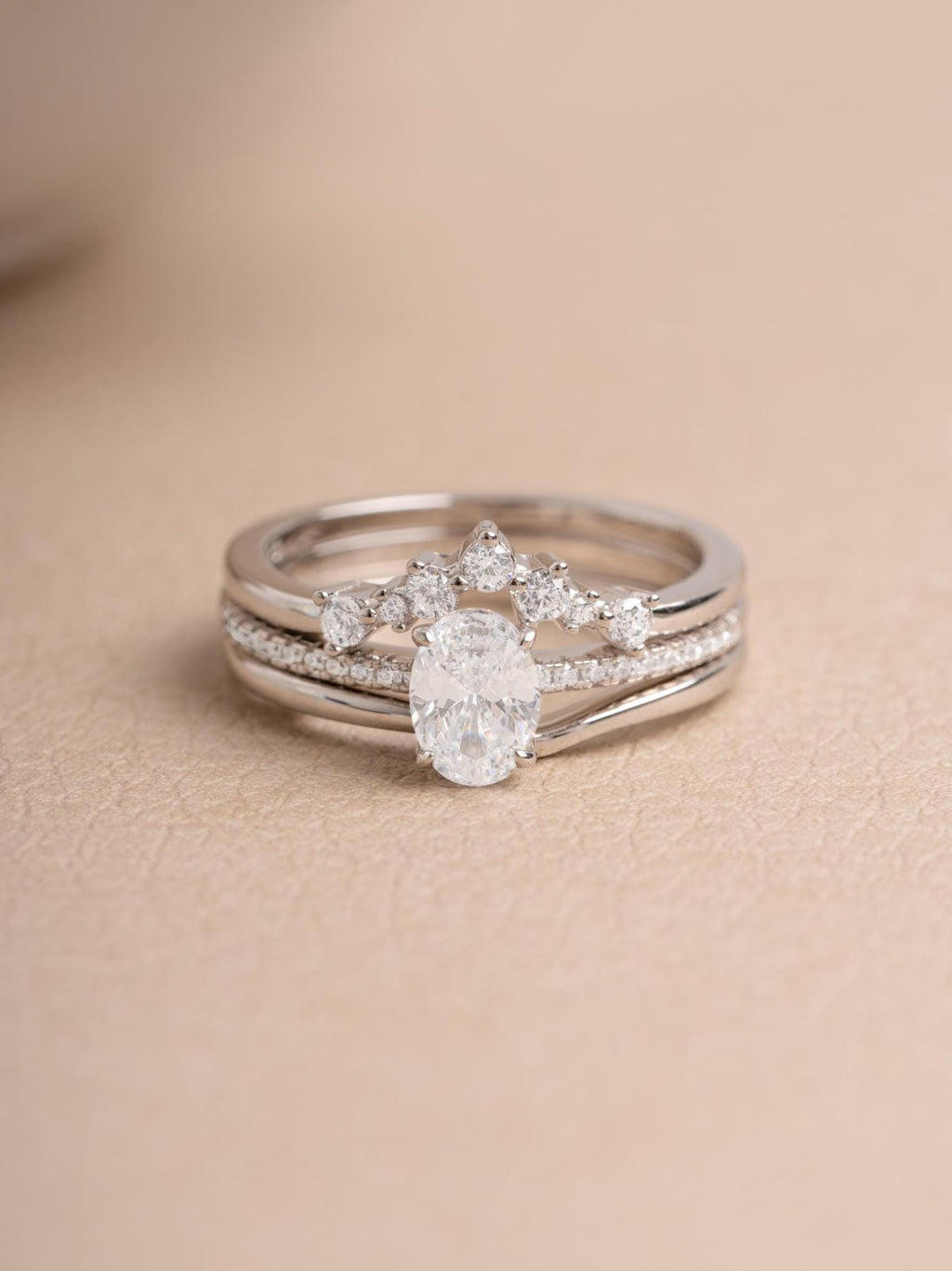 Oval Engagement Ring Set by Sami Jewels, Promise Ring Set, Engagement Ring Set, Bridal Jewelry, Stackable Rings, Diamond Rings, Ring Set