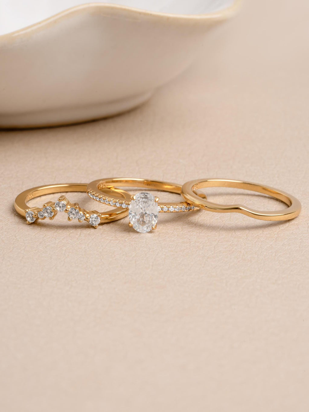 Oval Engagement Ring Set by Sami Jewels, Promise Ring Set, Engagement Ring Set, Bridal Jewelry, Stackable Rings, Diamond Rings, Ring Set