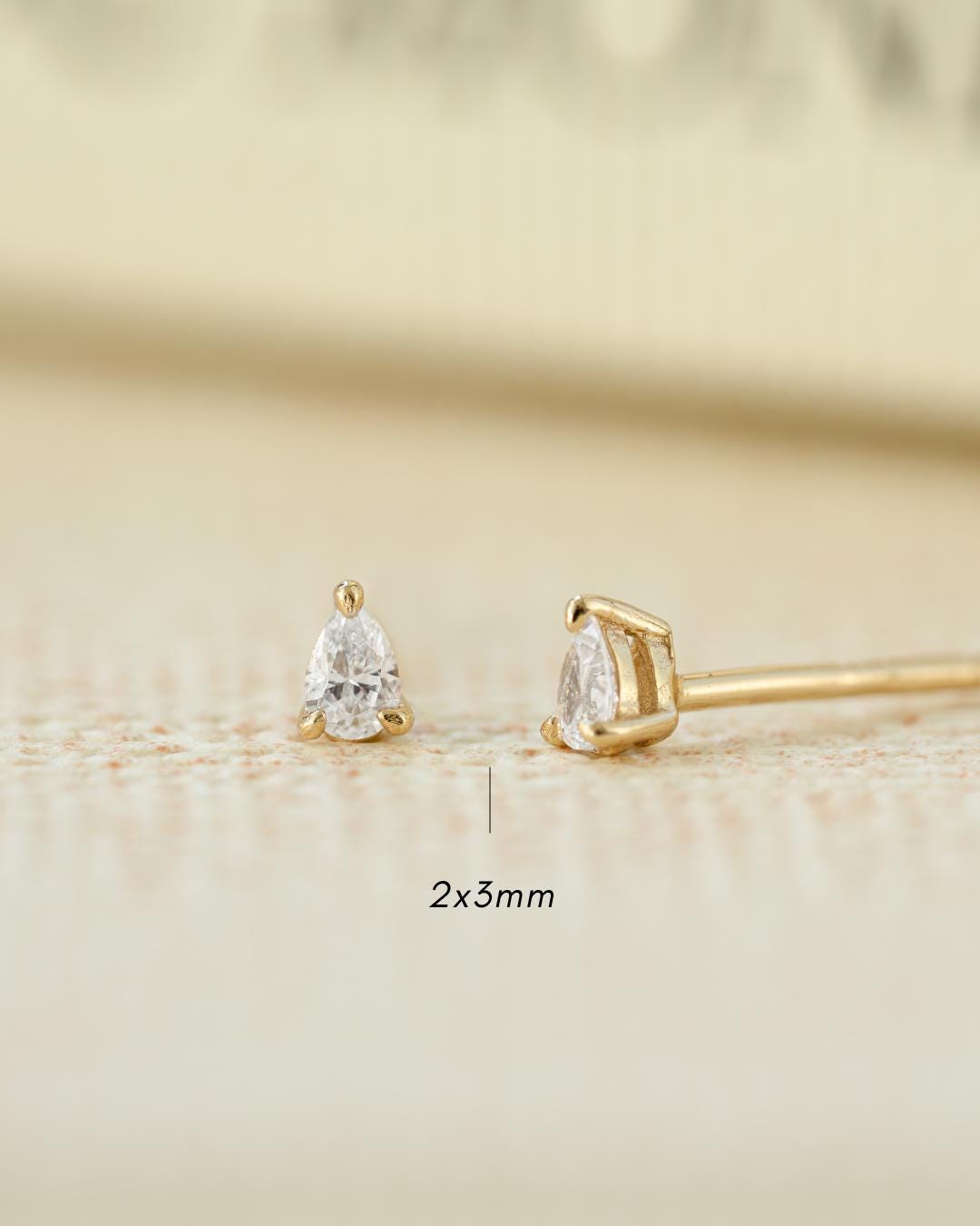 Pear Stud Earrings available in Multiple Sizes, Tear Drop Earrings, Diamond Studs, Cartilage Studs, Small Studs