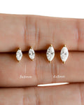 Marquise Stud Earrings Available in 2 Sizes, Dainty Stud Earrings, Diamond Earrings, Tiny Earrings, Bridal Earrings