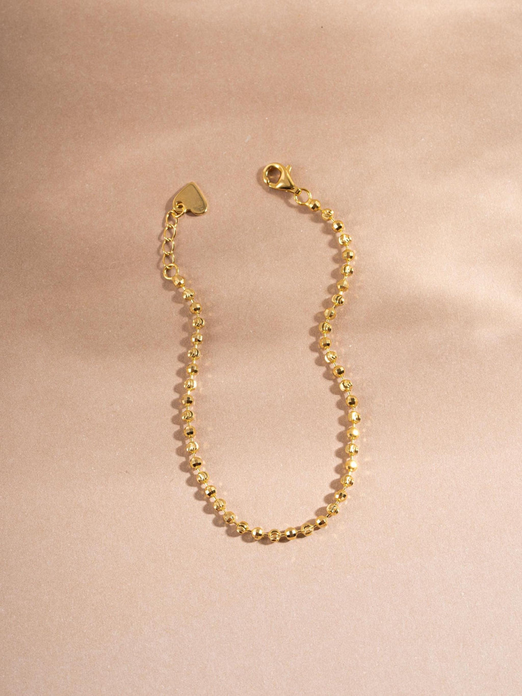 Diamond Cut Beaded Ball Chain Bracelet, Adjustable Bracelet for Perfect Fit, Beaded Bracelet, Chain Bracelet
