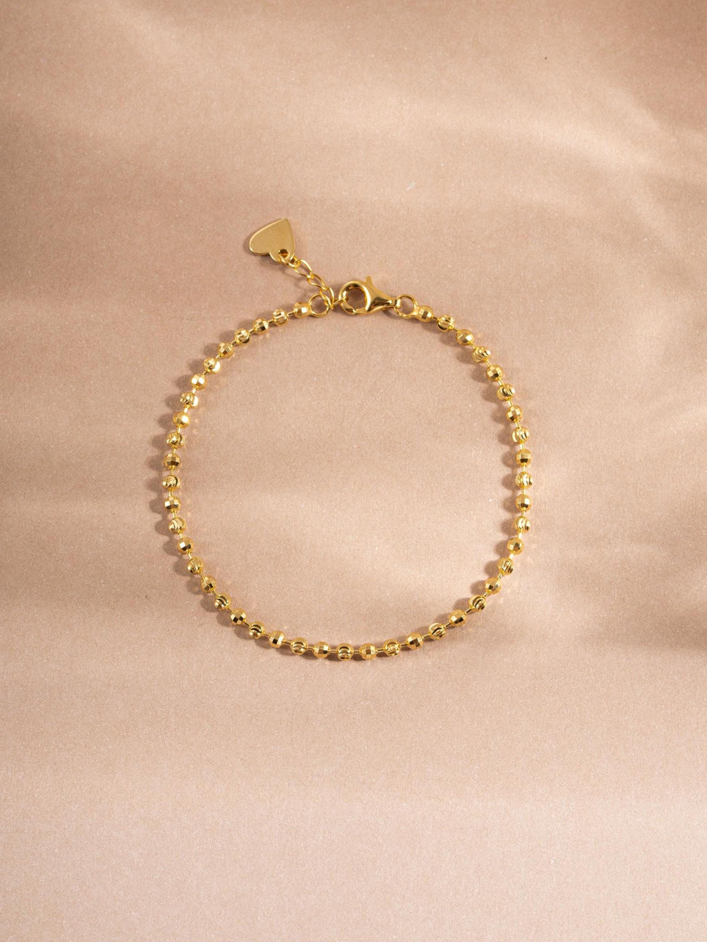 Diamond Cut Beaded Ball Chain Bracelet, Adjustable Bracelet for Perfect Fit, Beaded Bracelet, Chain Bracelet