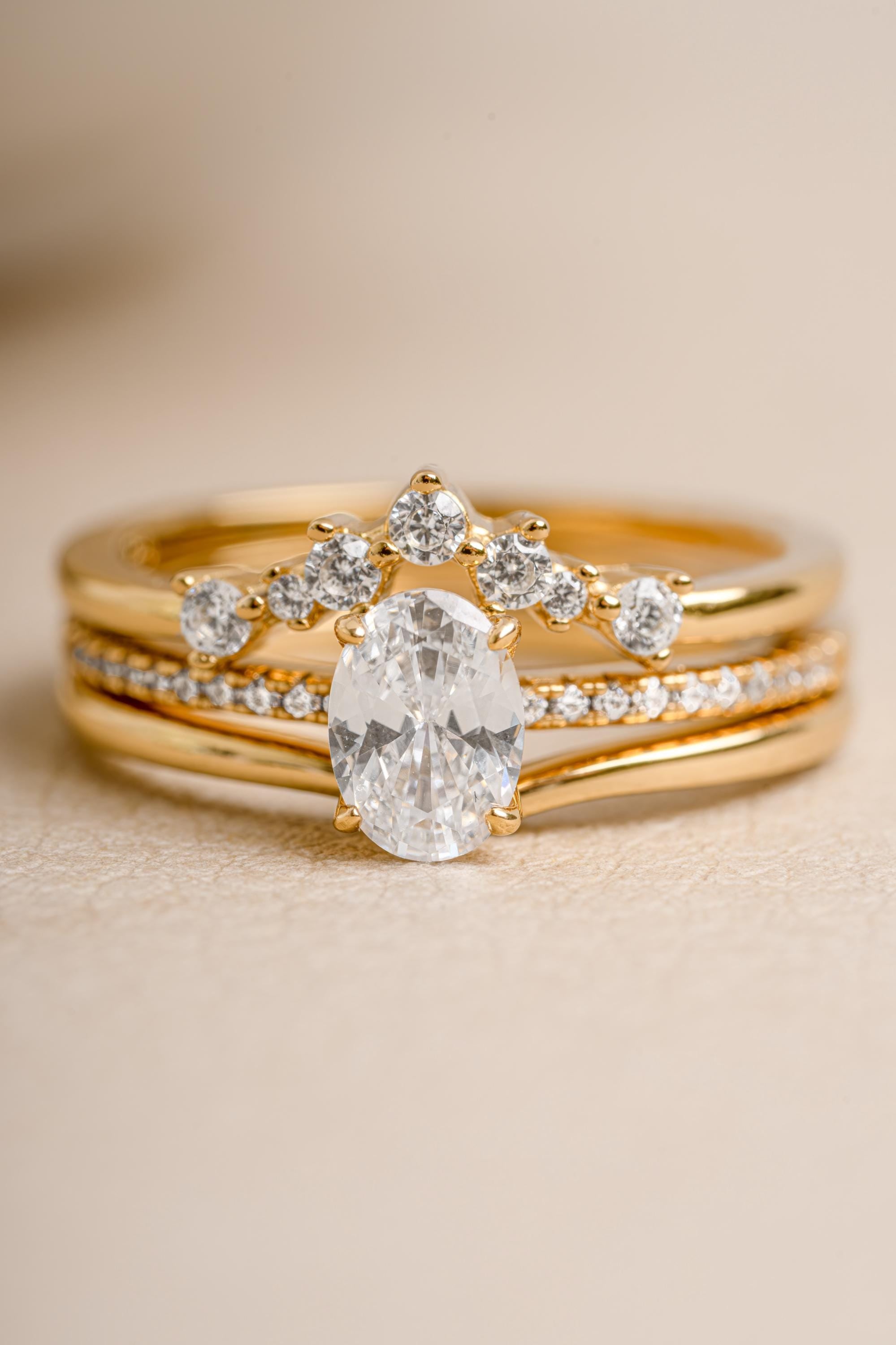 Oval Engagement Ring Set by Sami Jewels, Promise Ring Set, Engagement Ring Set, Bridal Jewelry, Stackable Rings, Diamond Rings, Ring Set