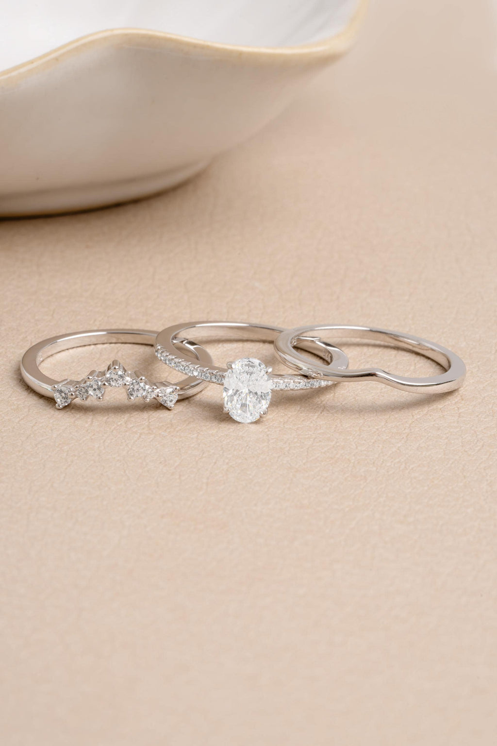 Oval Engagement Ring Set by Sami Jewels, Promise Ring Set, Engagement Ring Set, Bridal Jewelry, Stackable Rings, Diamond Rings, Ring Set
