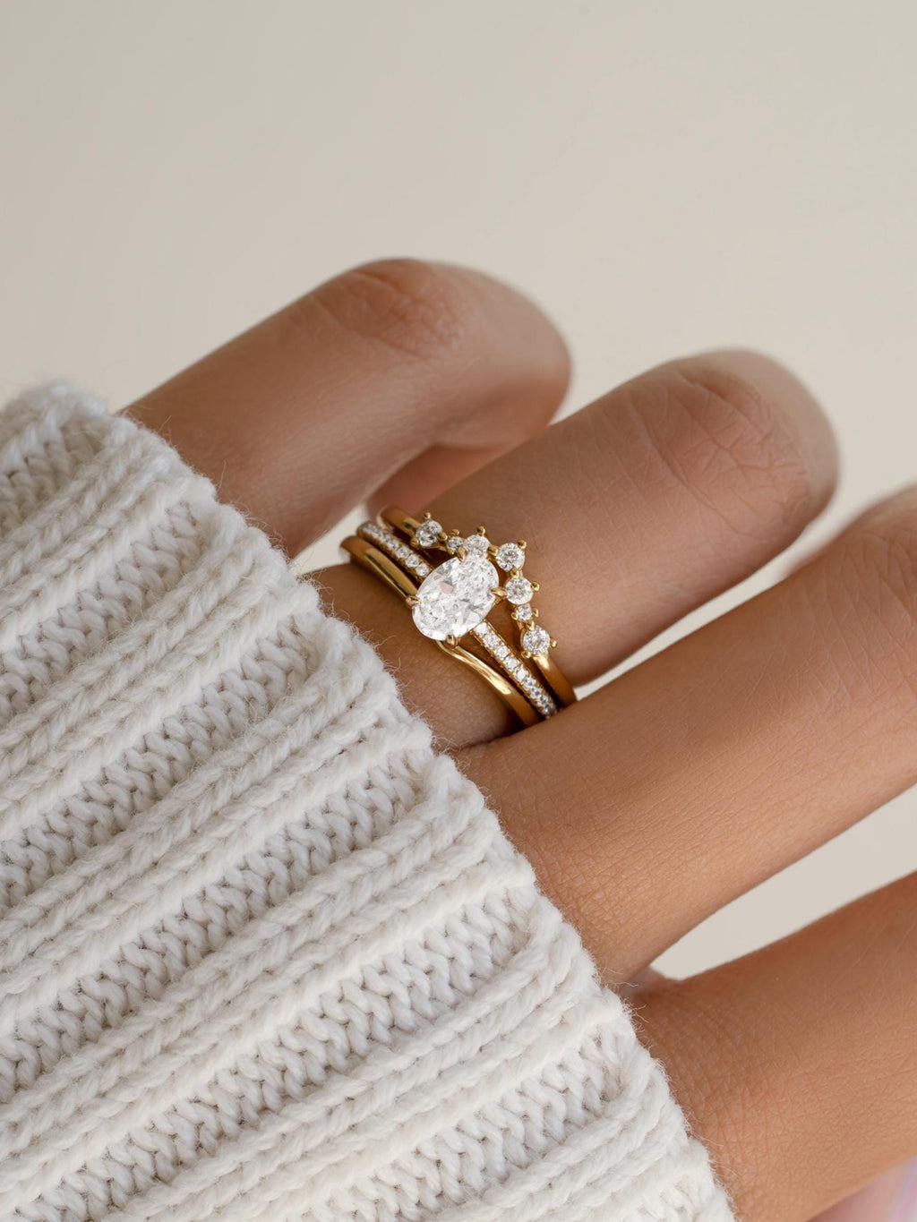 Oval Engagement Ring Set by Sami Jewels, Promise Ring Set, Engagement Ring Set, Bridal Jewelry, Stackable Rings, Diamond Rings, Ring Set