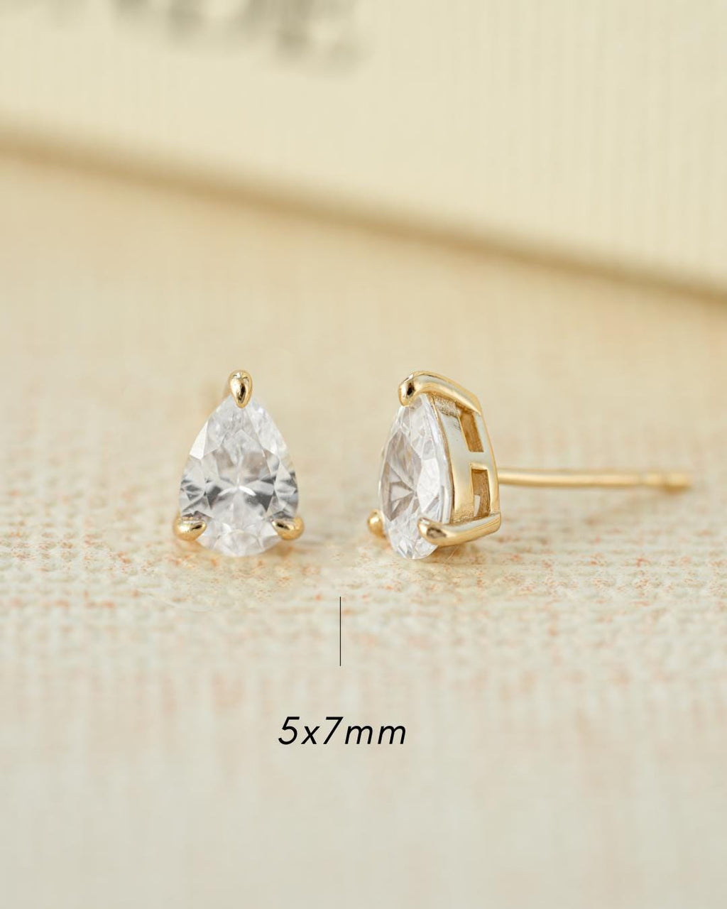 Pear Stud Earrings available in Multiple Sizes, Tear Drop Earrings, Diamond Studs, Cartilage Studs, Small Studs