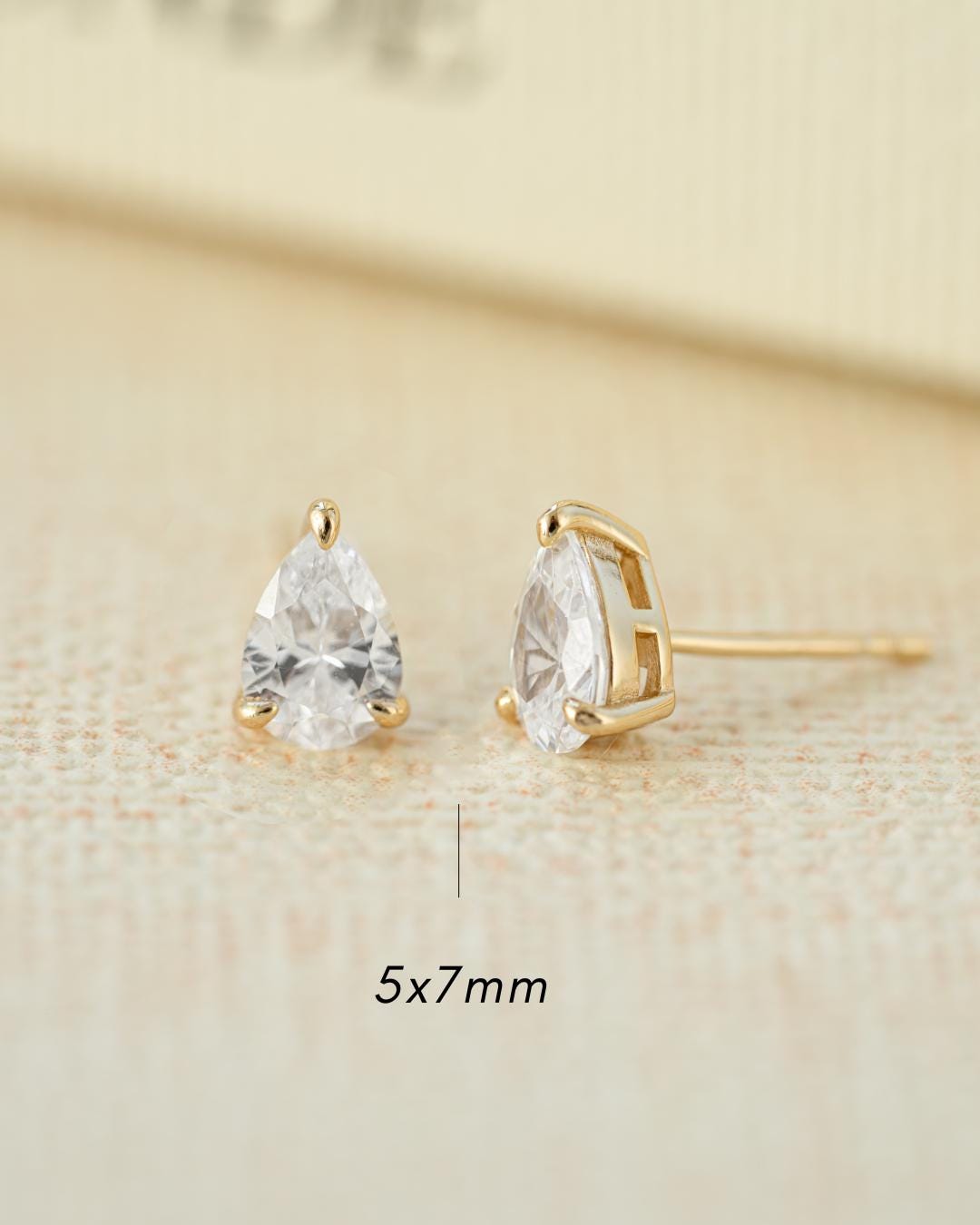 Pear Stud Earrings available in Multiple Sizes, Tear Drop Earrings, Diamond Studs, Cartilage Studs, Small Studs