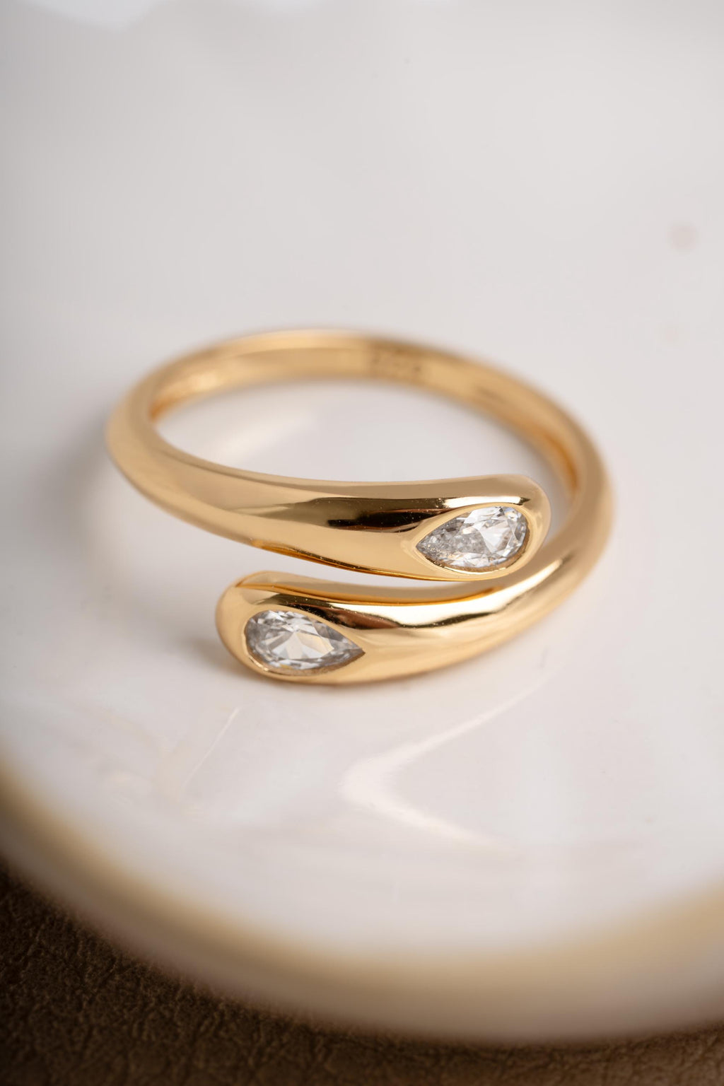 Pear Bypass Ring by Sami Jewels, Spiral Ring Design in Sizes 4-10, Pear Ring, Statement Ring, Minimalist Ring