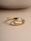 Pear Bypass Ring by Sami Jewels, Spiral Ring Design in Sizes 4-10, Pear Ring, Statement Ring, Minimalist Ring
