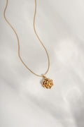 Rose Flower Necklace on a Rounded Box Chain, 22" Adjustable Chain Perfect for Layering