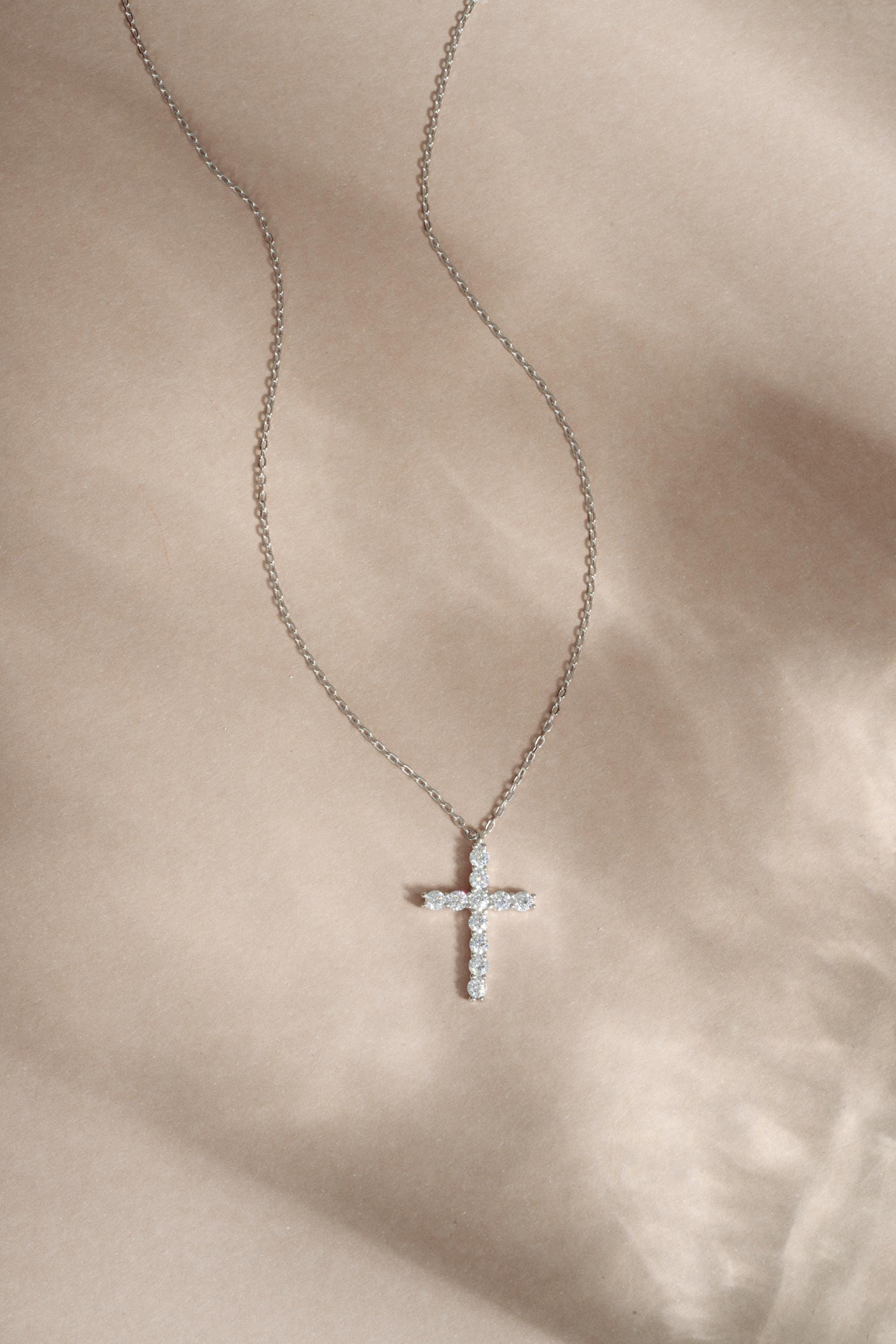 Cross Pendant Necklace by Sami Jewels, Christian Jewelry, Religious Jewelry, Diamond Cross Necklace