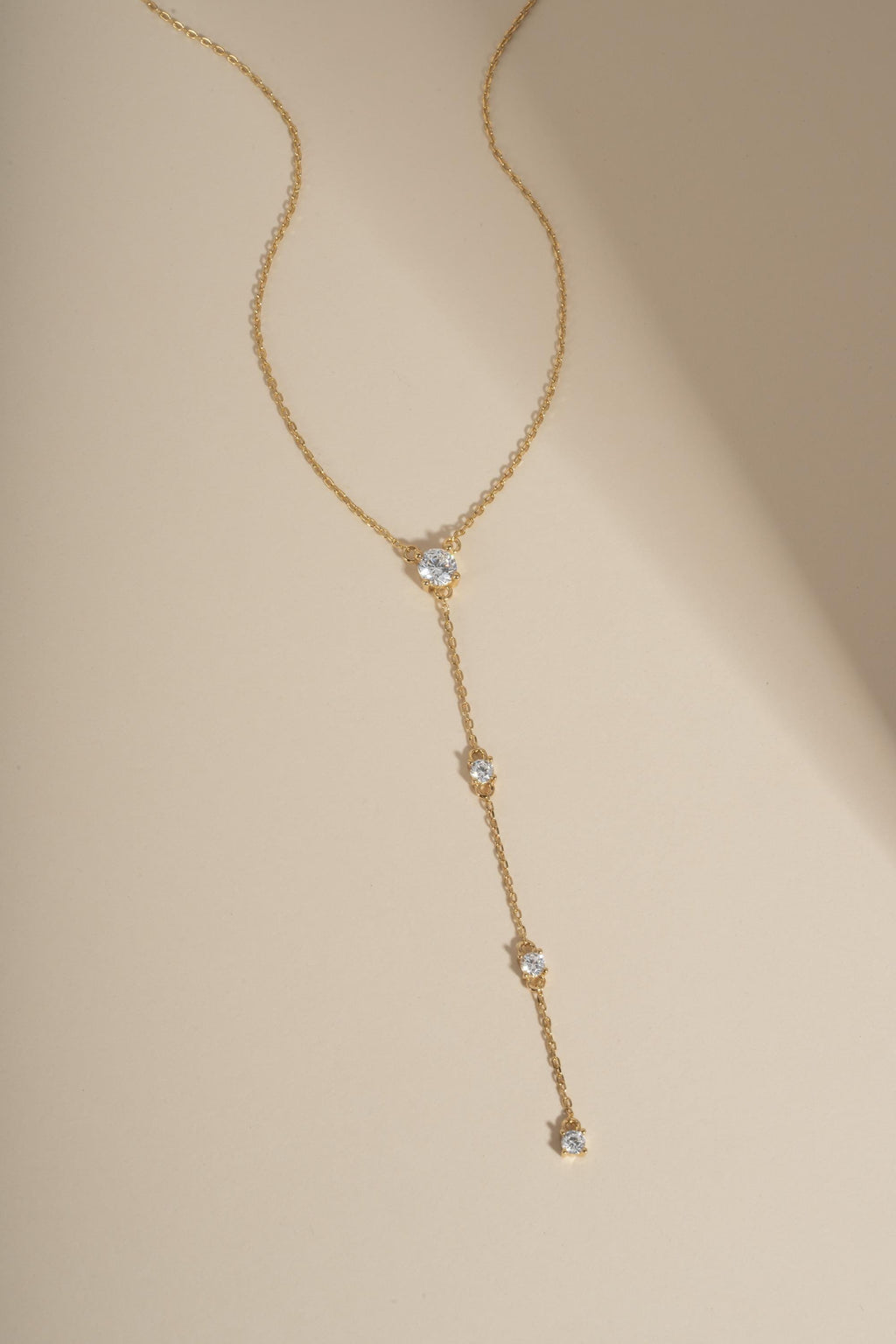 Diamond Lariat Necklace, Long Dainty Necklace, Minimalist Y Necklace, Adjustable Y Necklace