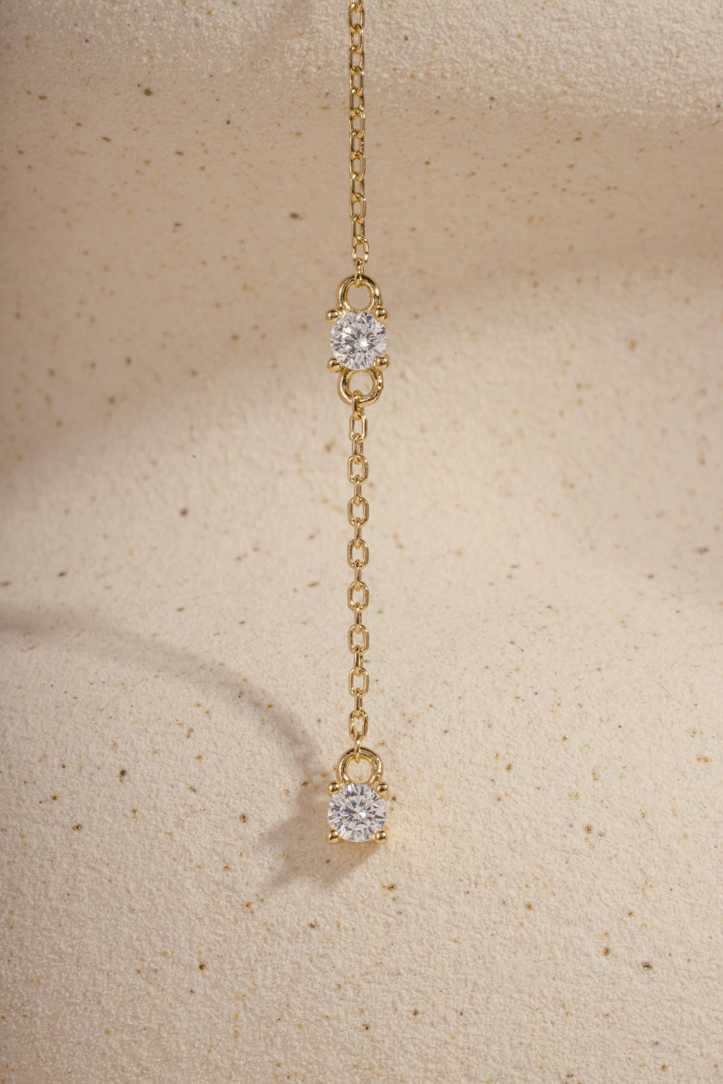 Diamond Lariat Necklace, Long Dainty Necklace, Minimalist Y Necklace, Adjustable Y Necklace