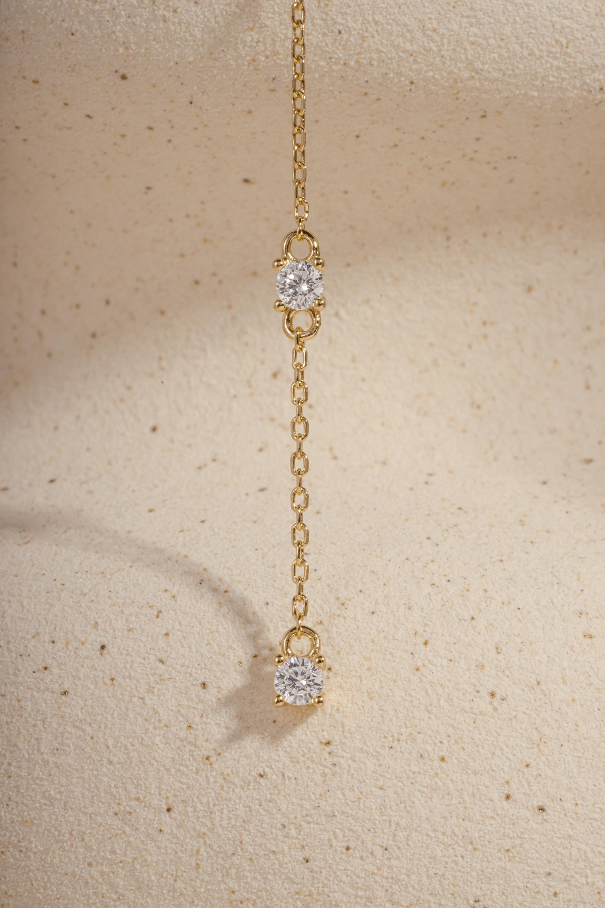 Diamond Lariat Necklace, Long Dainty Necklace, Minimalist Y Necklace, Adjustable Y Necklace