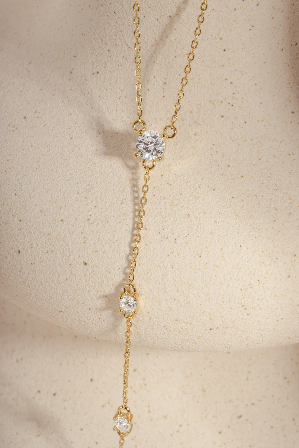 Diamond Lariat Necklace, Long Dainty Necklace, Minimalist Y Necklace, Adjustable Y Necklace