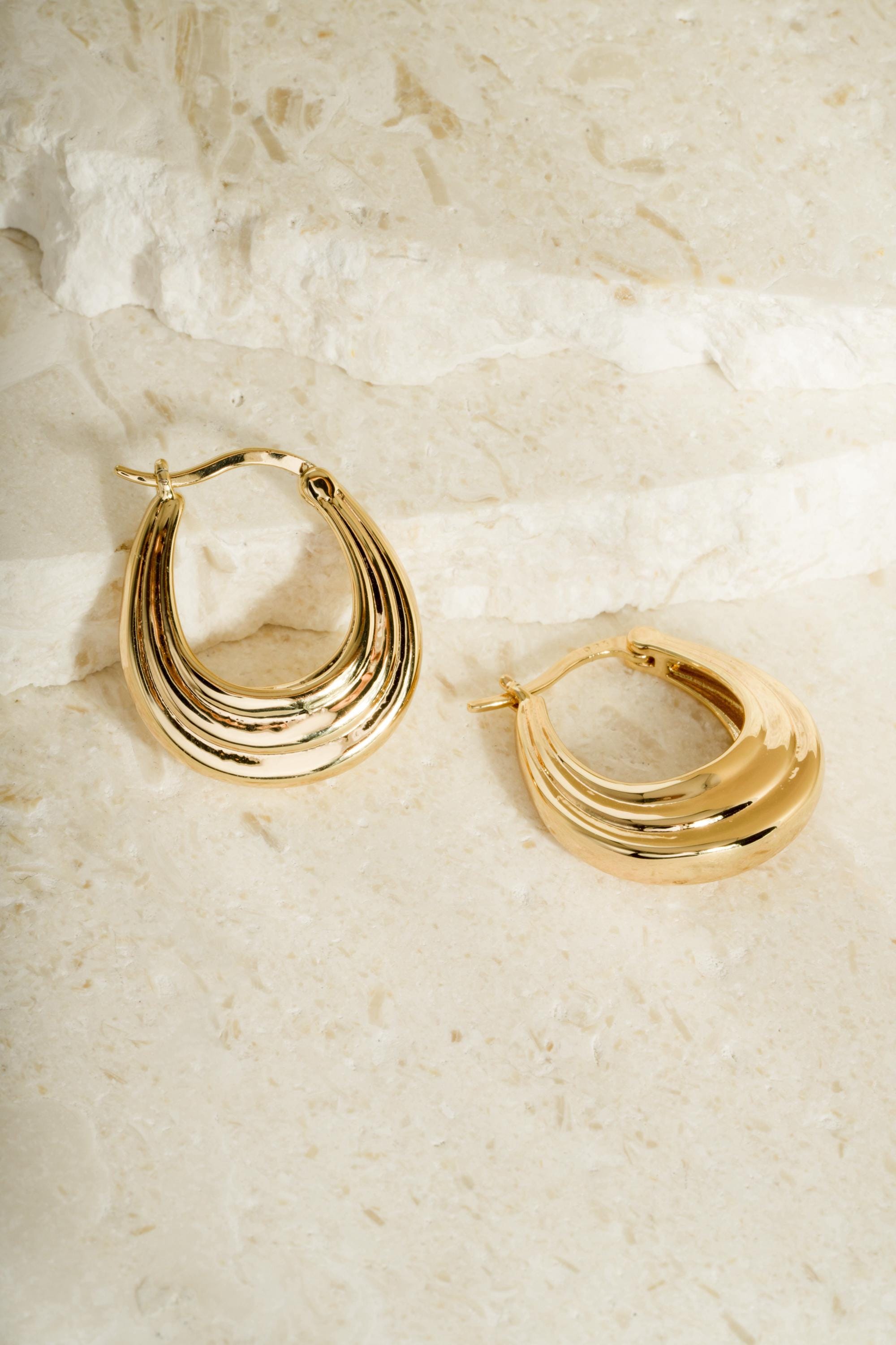 Lightweight Tiered Hoop Earrings by Sami Jewels, Thick Hoop Earrings, Statement Earrings, Chunky Hoops for Women