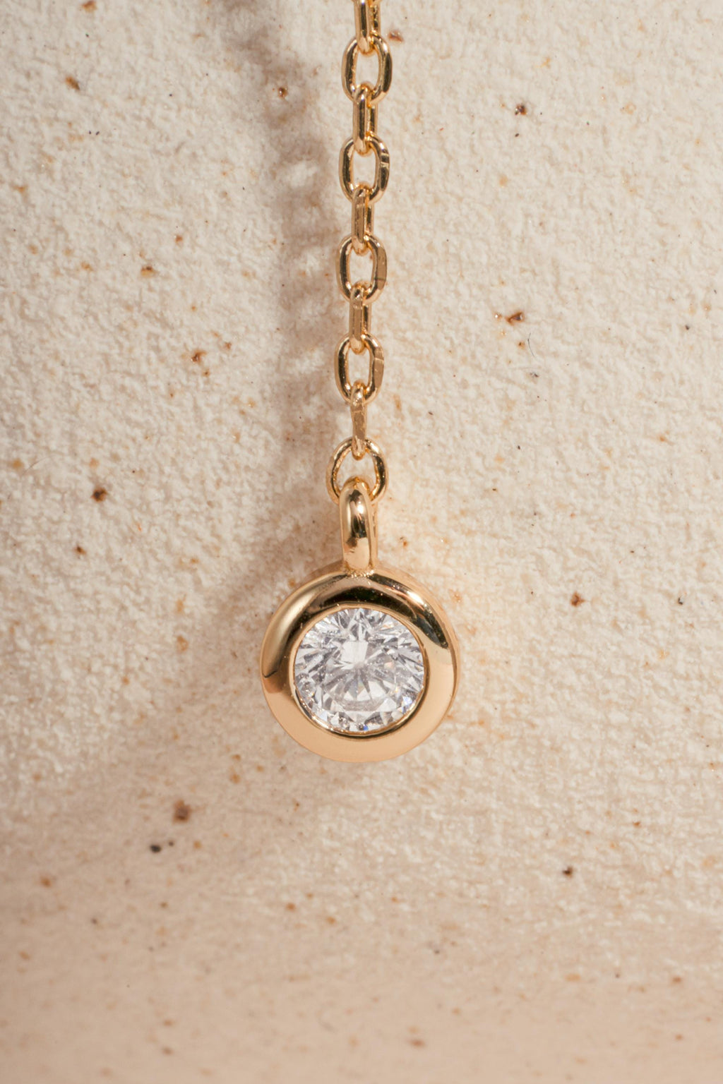 Bezel Set Lariat Necklace by Sami Jewels, Long Dainty Drop Necklace, Minimalist Y Necklace, Adjustable Y Necklace, Bridal Necklace