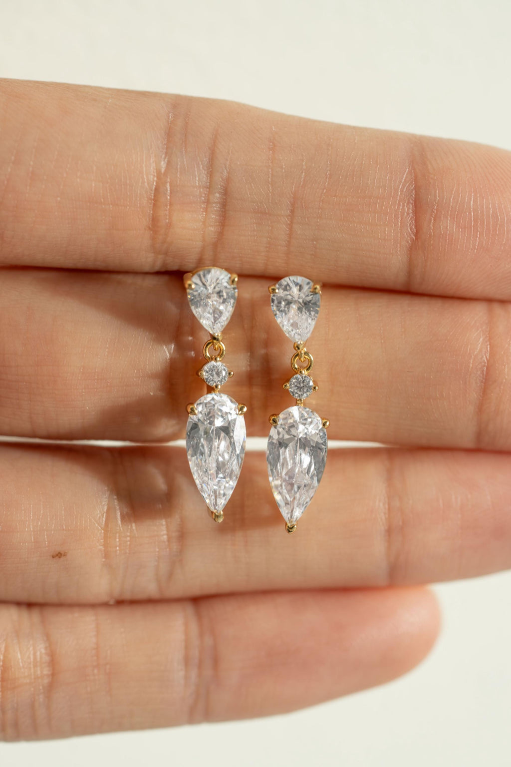 Pear Drop Earrings by Sami Jewels, Dangle Earrings, Bridal Jewelry