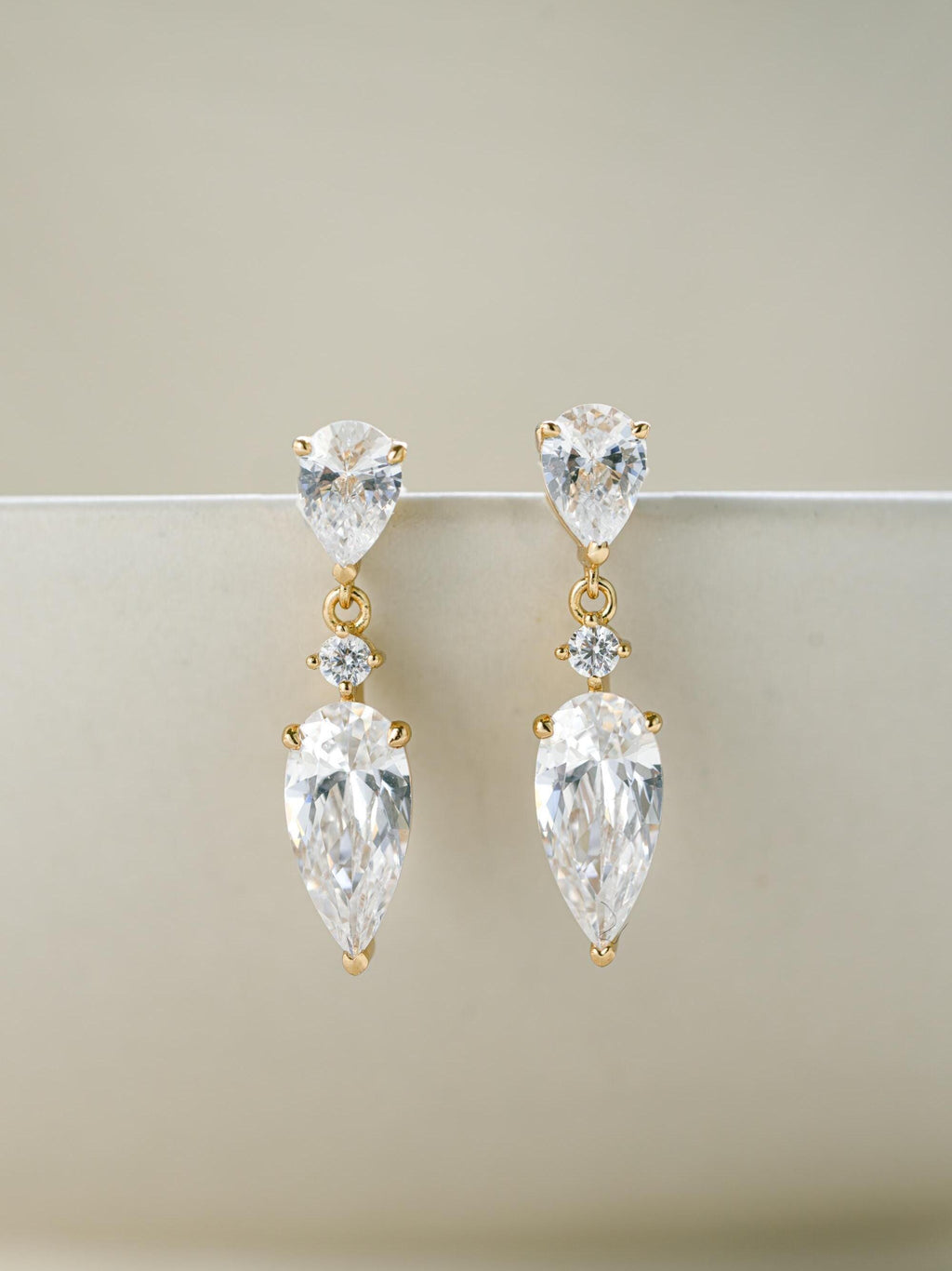 Pear Drop Earrings by Sami Jewels, Dangle Earrings, Bridal Jewelry